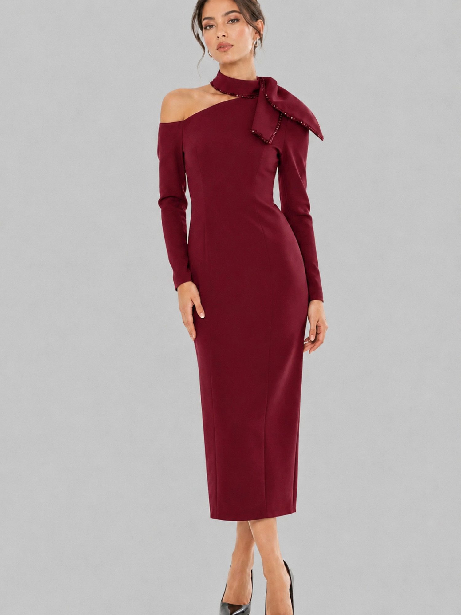 MADNEZZ Netzkleid milan wine-M