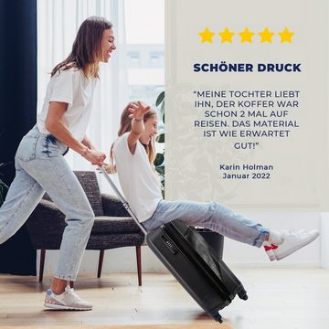 MuchoWow Handgepäckkoffer Pferd - Tiere - Schwarz - Weiß - Porträt, 4 Rollen, Reisetasche mit rollen, Handgepäck für Ferien, Trolley, Reisekoffer