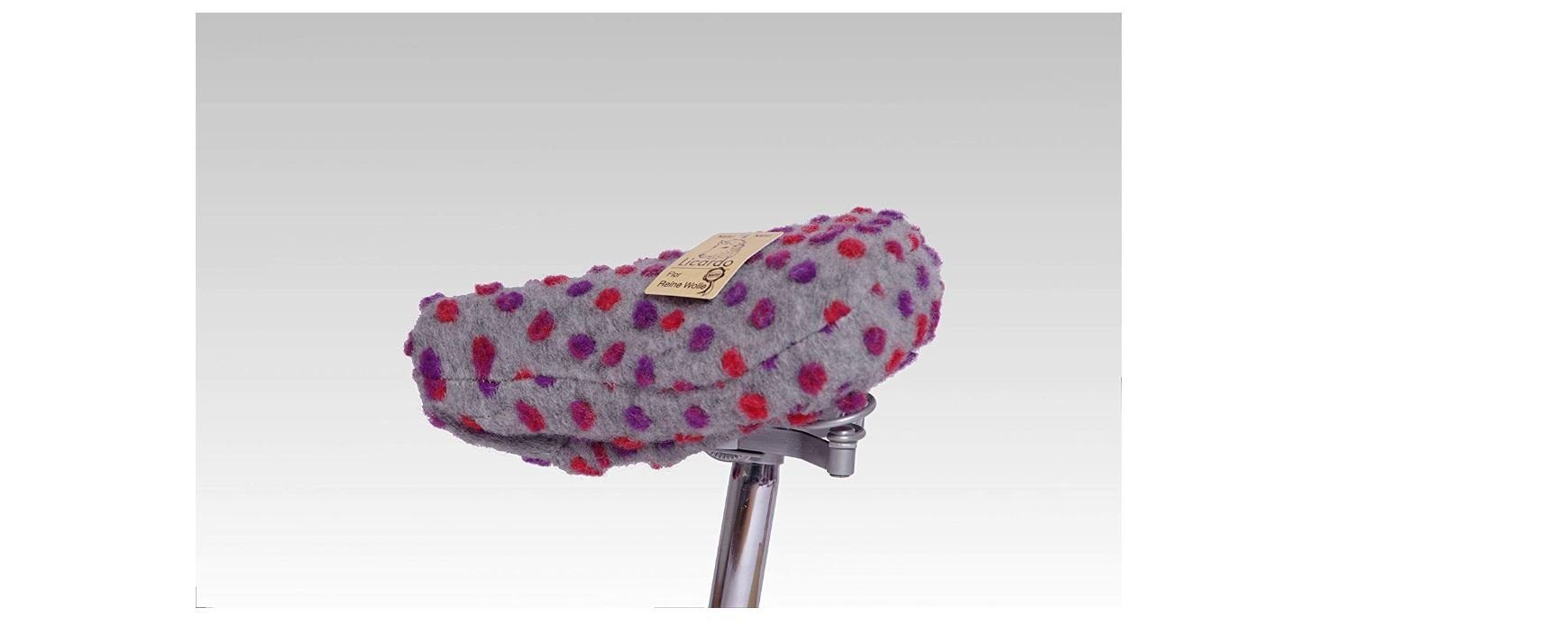 Linke Licardo Fahrradsattel Fahrradsattelbezug aus 100% Schurwolle mit Bandeinfassung 20/30 cm