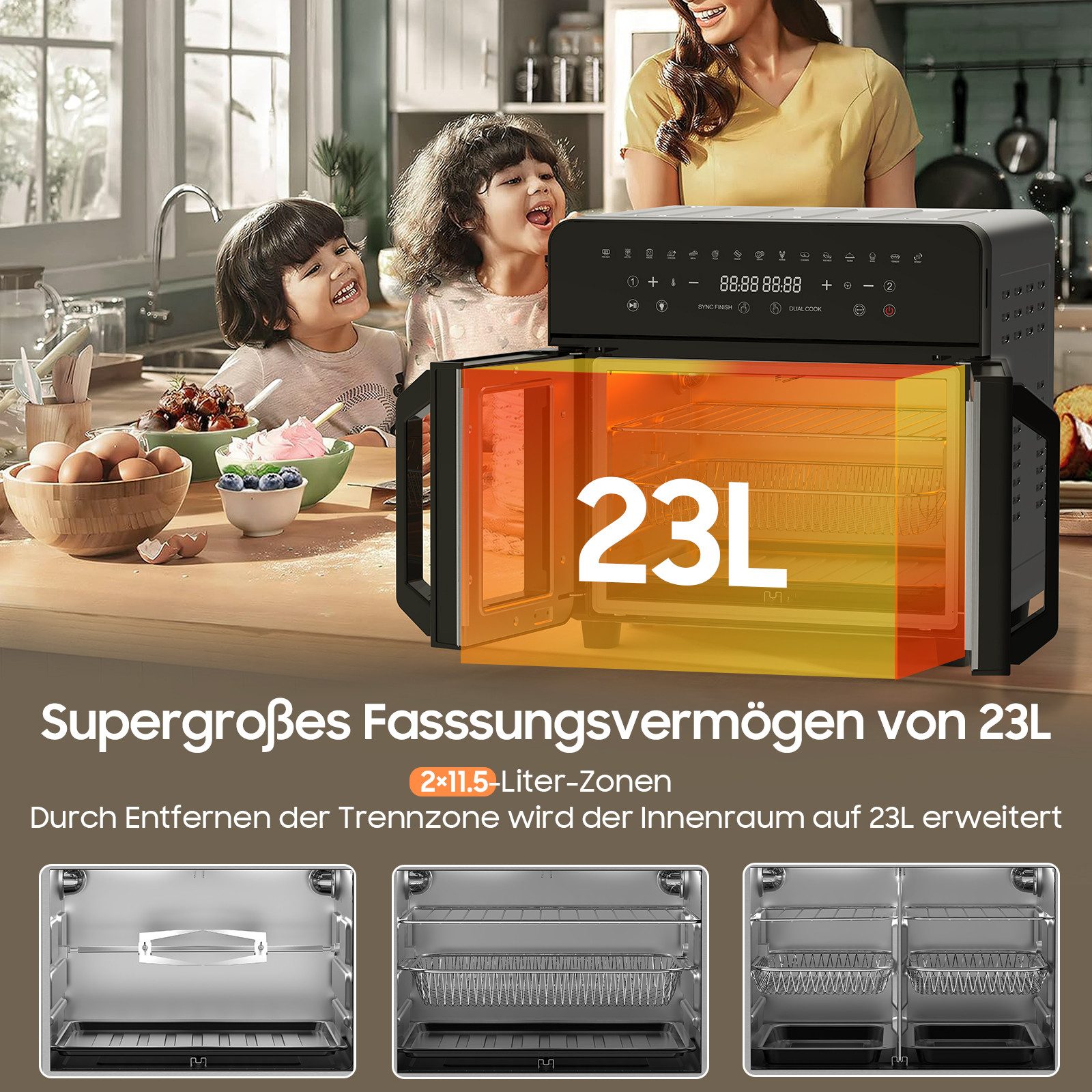 Heissluftfritteuse Dual Zone