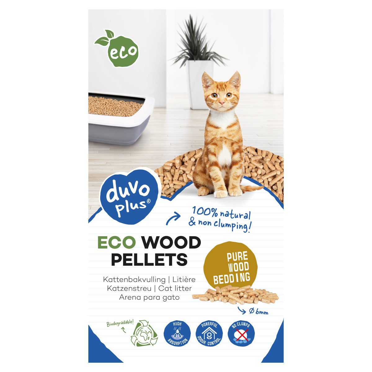 DUVO+ Kleintierstreu Holzpellets Einstreu 10 kg / 20 l für Nager von DUVO+