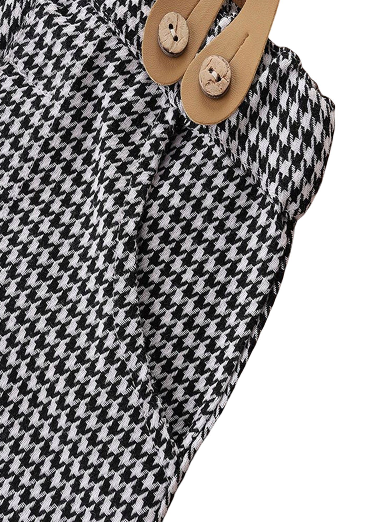 Lapastyle Anzug Hemd 2-tlg., Hahnentrittmuster mit Kurzarmhemd + (Set, zweiteiliges Baby / Overall & Short) Kinder-Herrenanzug