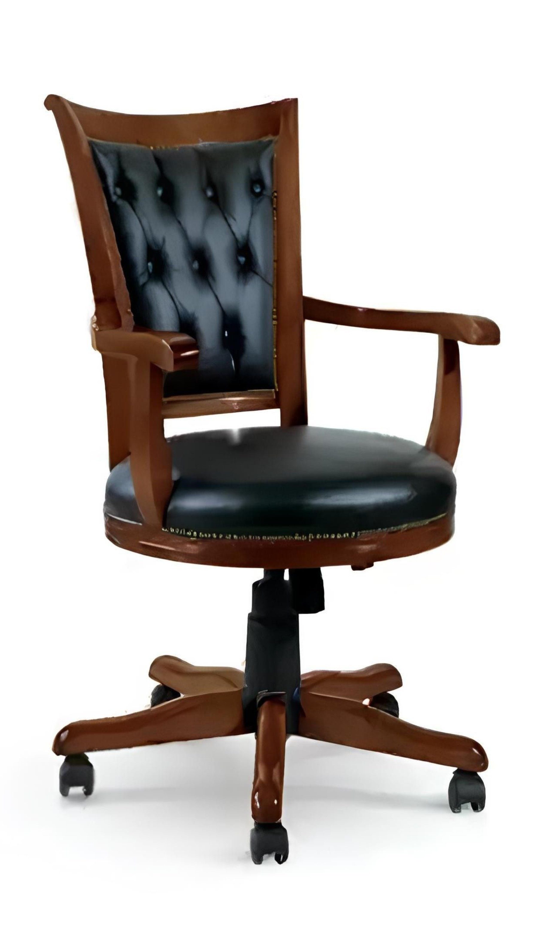 Xlmoebel Bürostuhl Klassischer schwarzer Polsterstuhl mit elegantem Design (1 St), Hergestellt in Europa