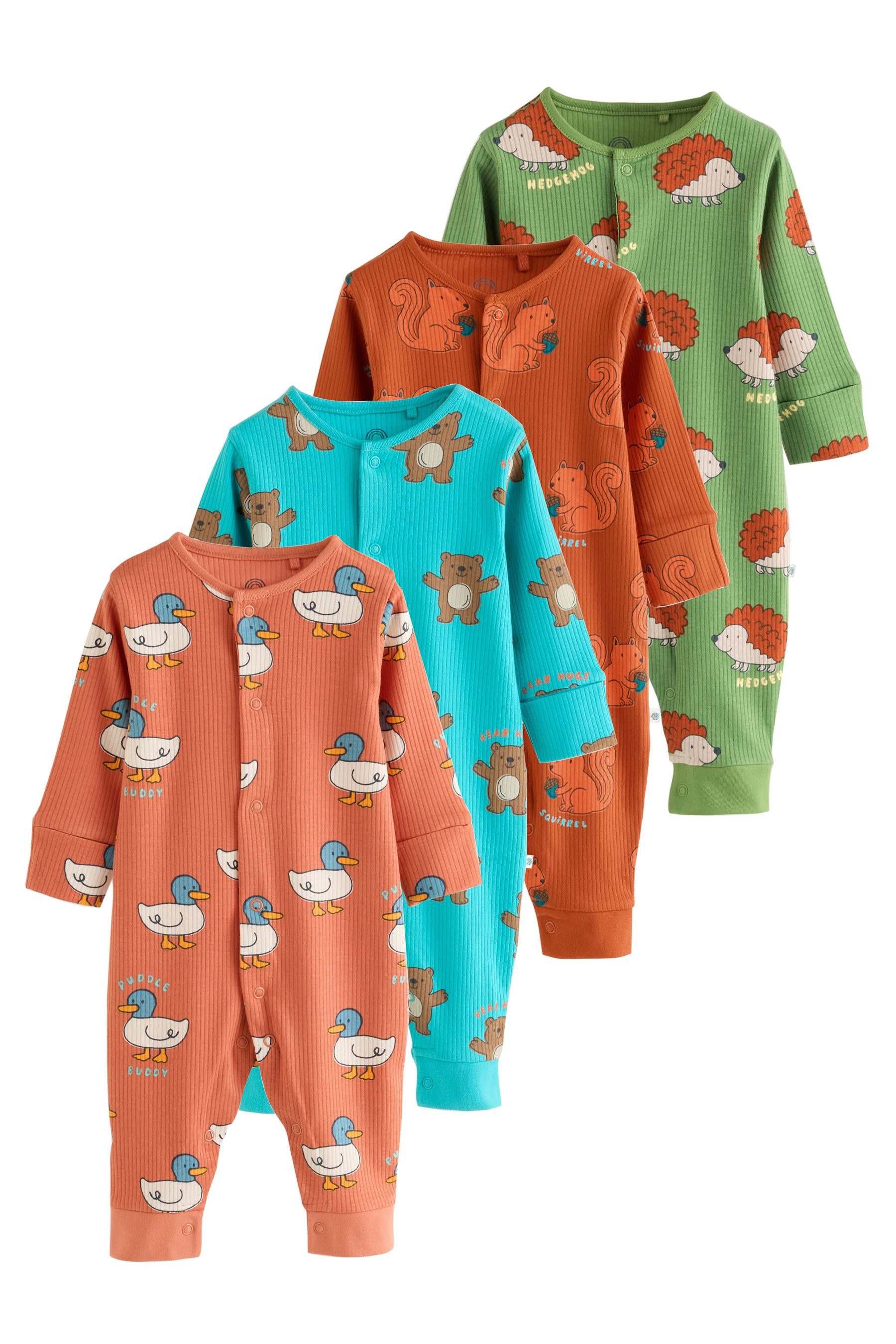 Next Schlafoverall Babyschlafanzüge mit Zweiwege-RV, 4er-Pack (4-tlg)