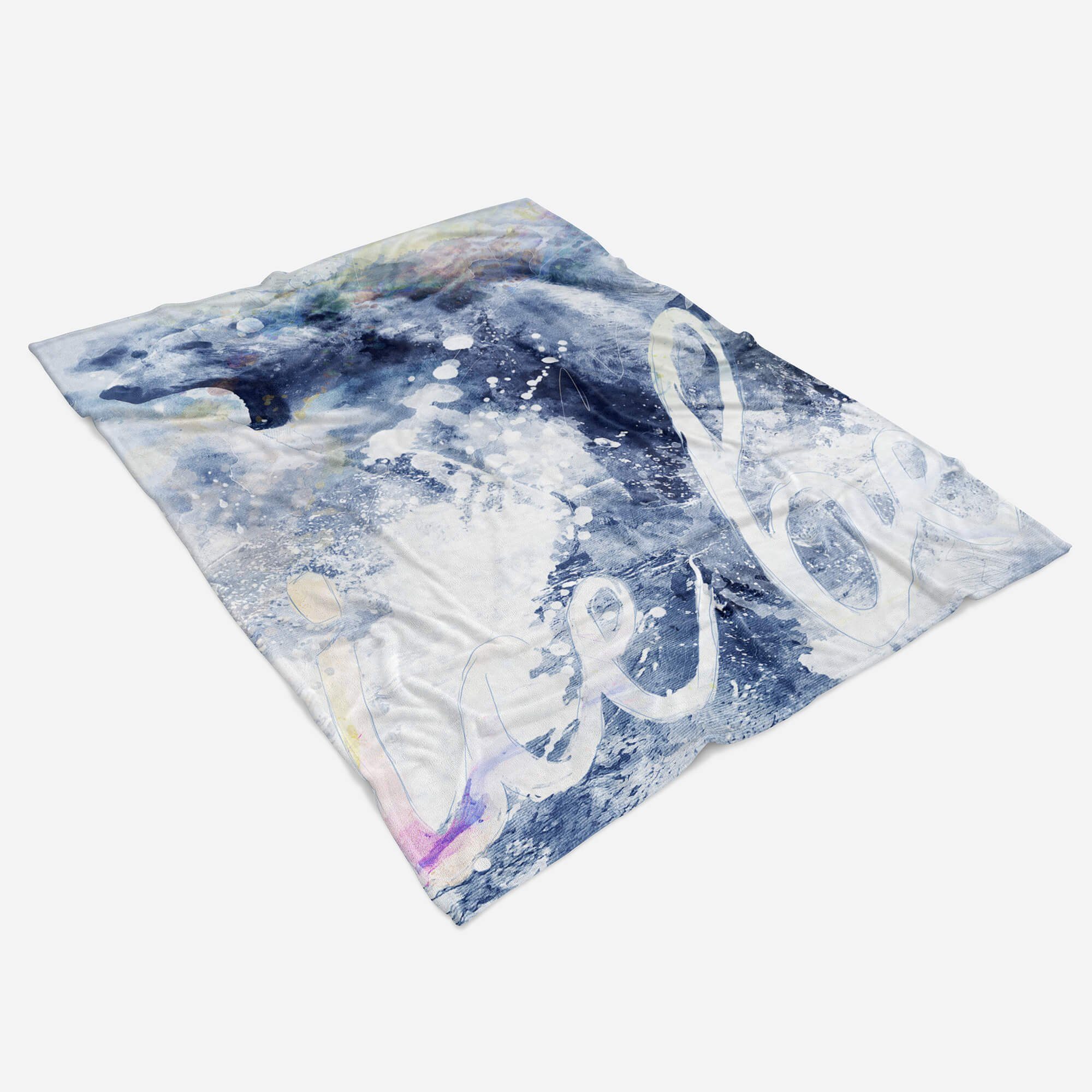 Sinus Art Handtücher Strandhandtuch Baumwolle-Polyester-Mix Kunstvoll SplashArt II, Ice Serie Handtuch (1-St), Handtuch Tier Saunatuch Kuscheldecke Bear