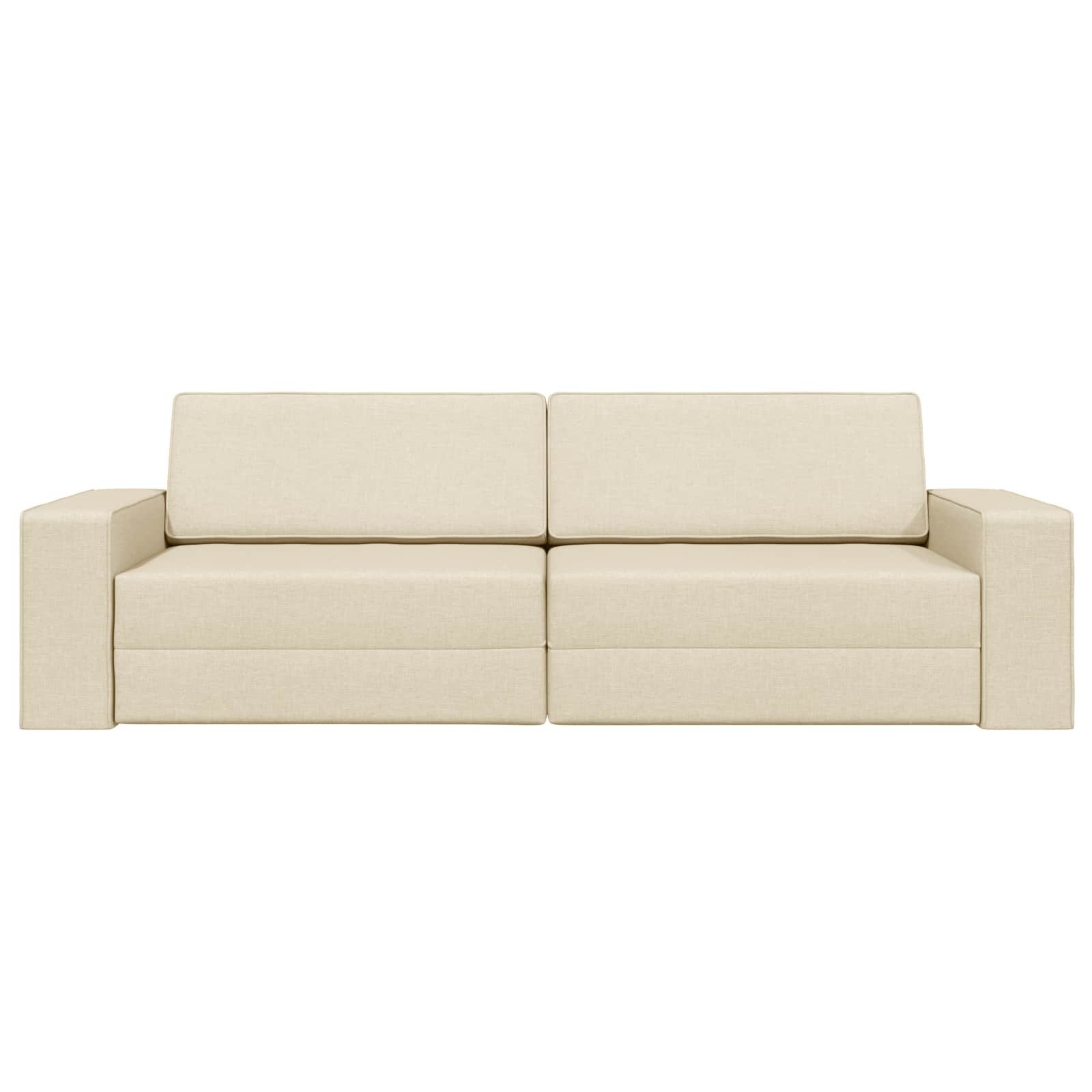 vidaXL Sofa Schlafsofa Creme 245 x 78 x 77 cm Stoff, 1 Teile – Bild 5 von 5