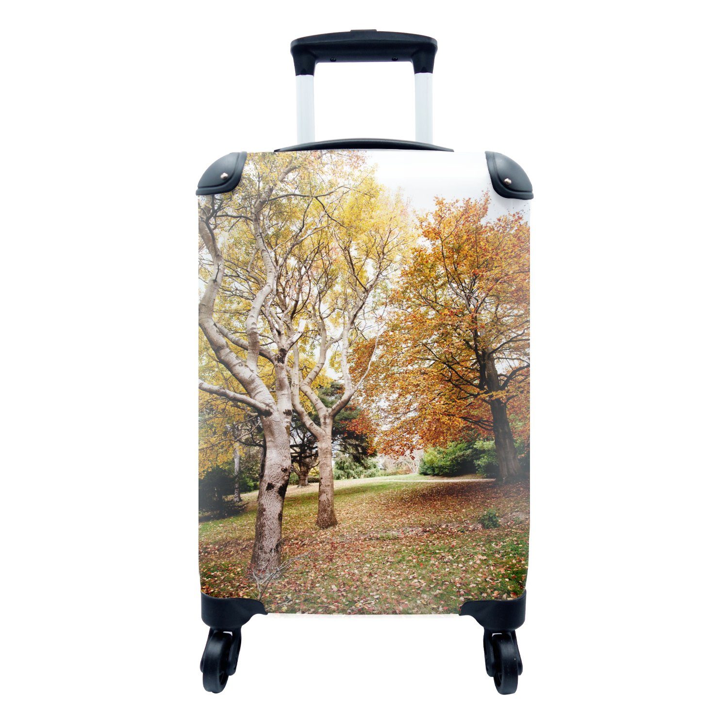 MuchoWow Handgepäckkoffer Herbst - Bäume - Laub - Natur, 4 Rollen, Reisetasche mit rollen, Handgepäck für Ferien, Trolley, Reisekoffer