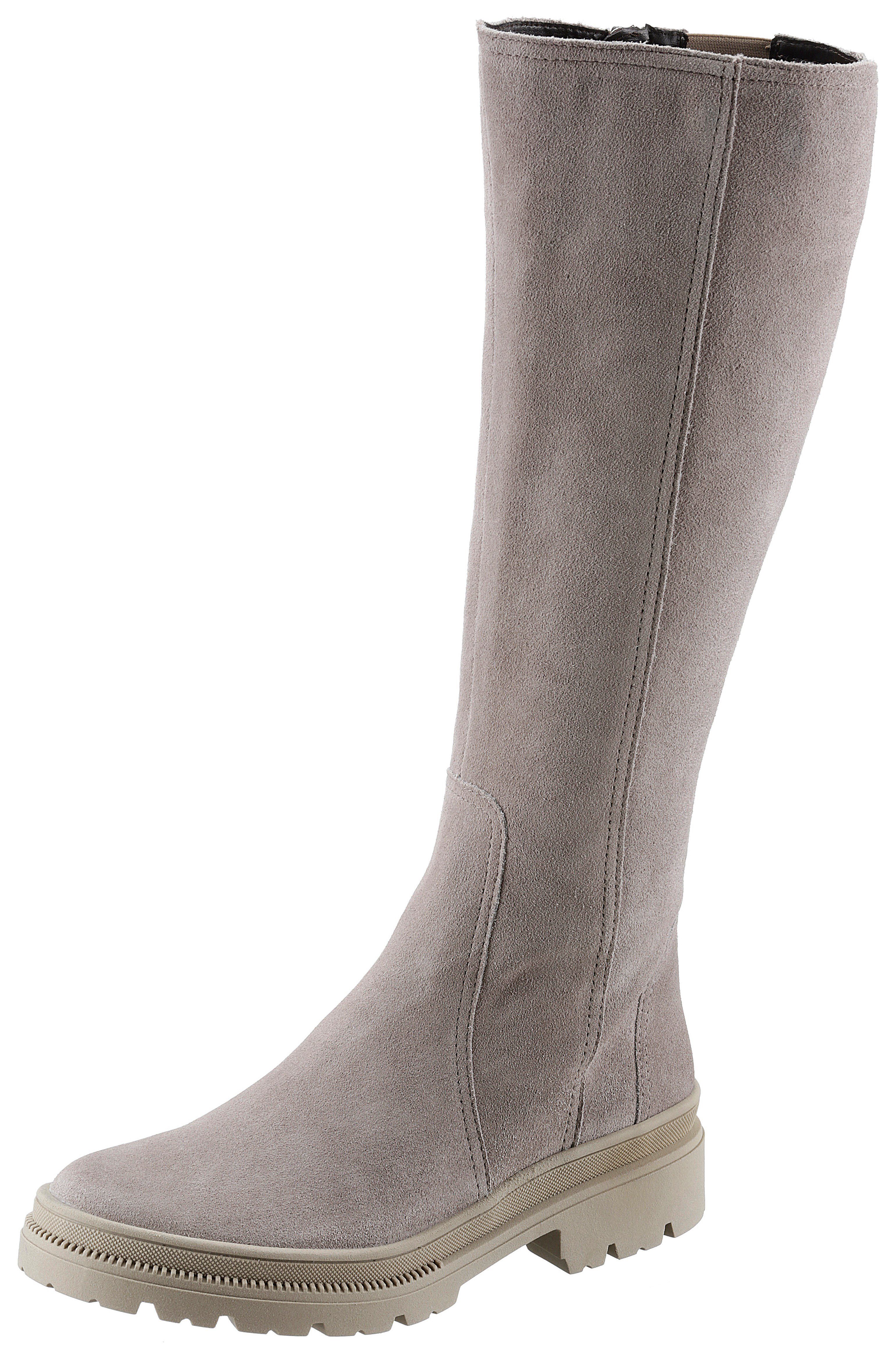 Reißverschluss und 046693 Ara beige Stiefel DOVER mit Stretcheinsatz