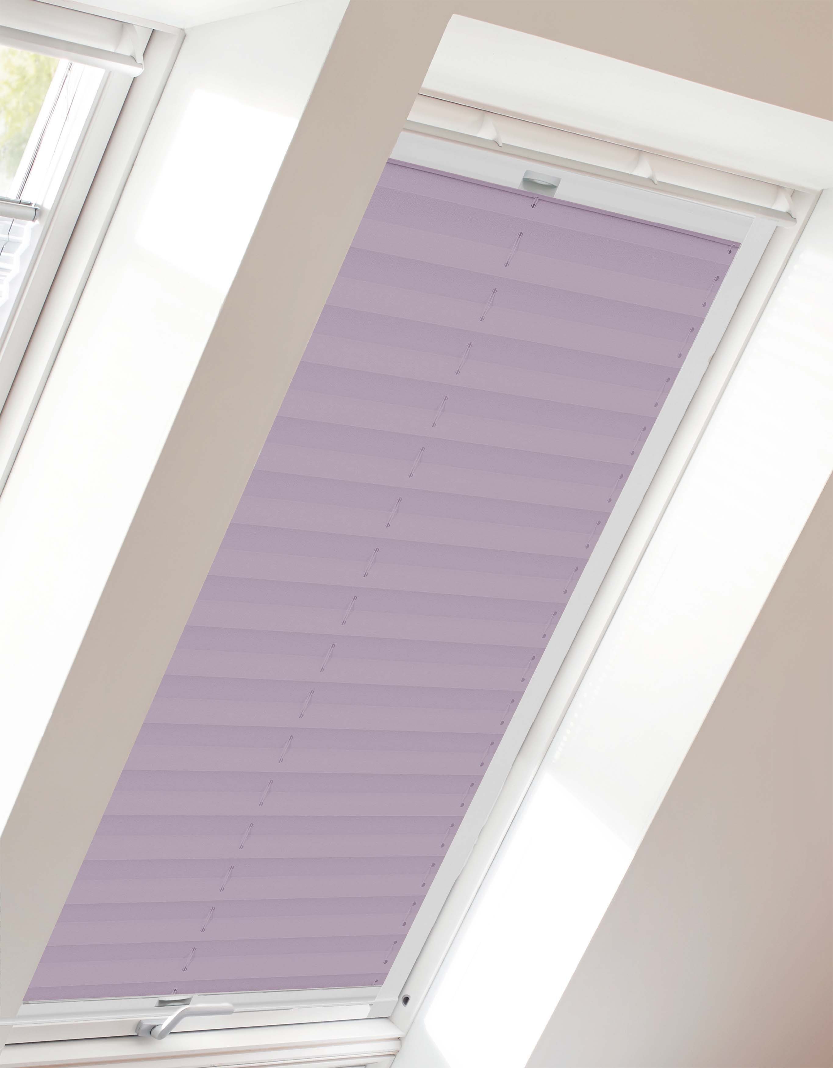 Dachfensterplissee Classic Style Crepe, mit Führungsschienen verschraubt, sunlines, Lichtschutz, verspannt, flieder