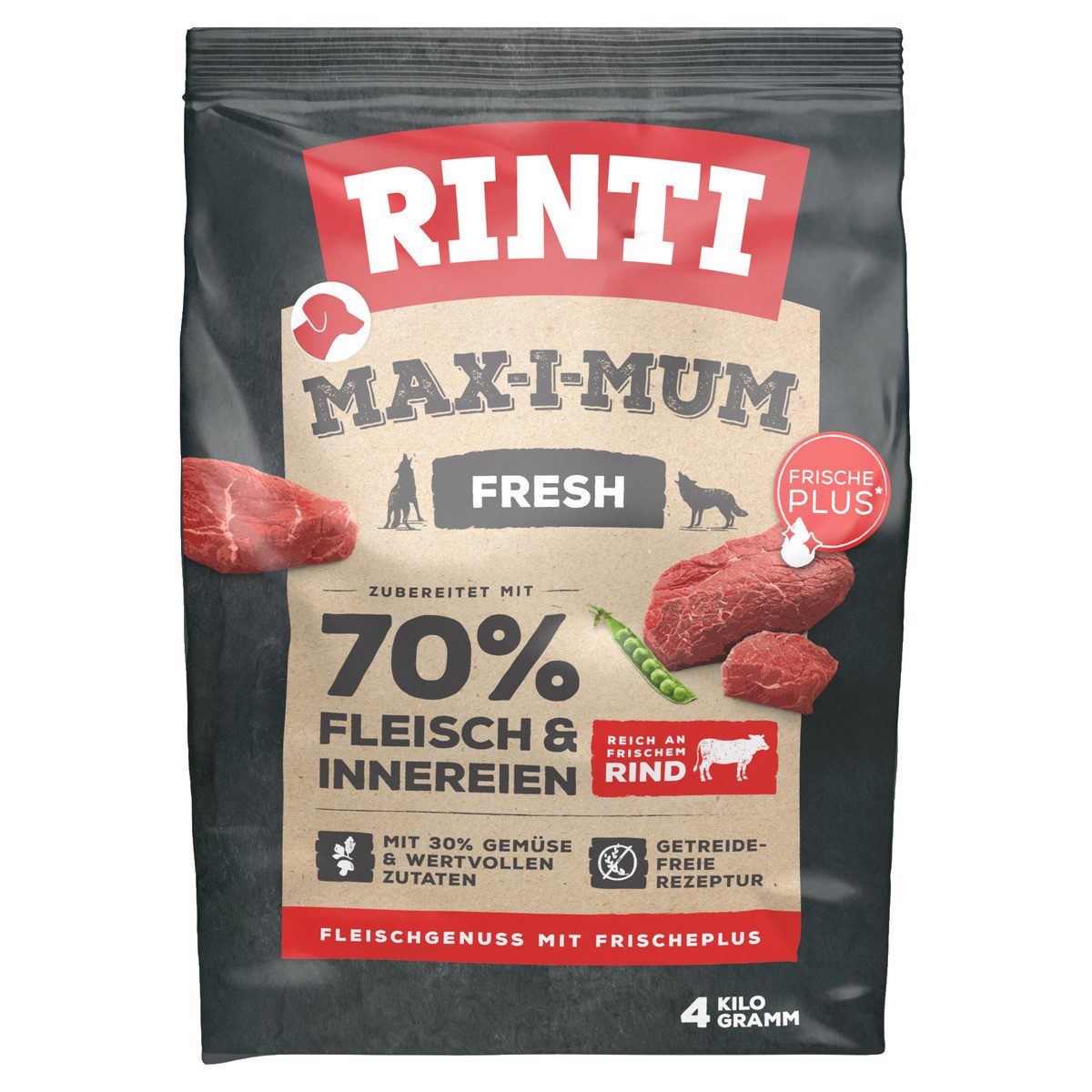 Rinti MAX-I-MUM Rind 4 kg, Trockenfutter für: Hund