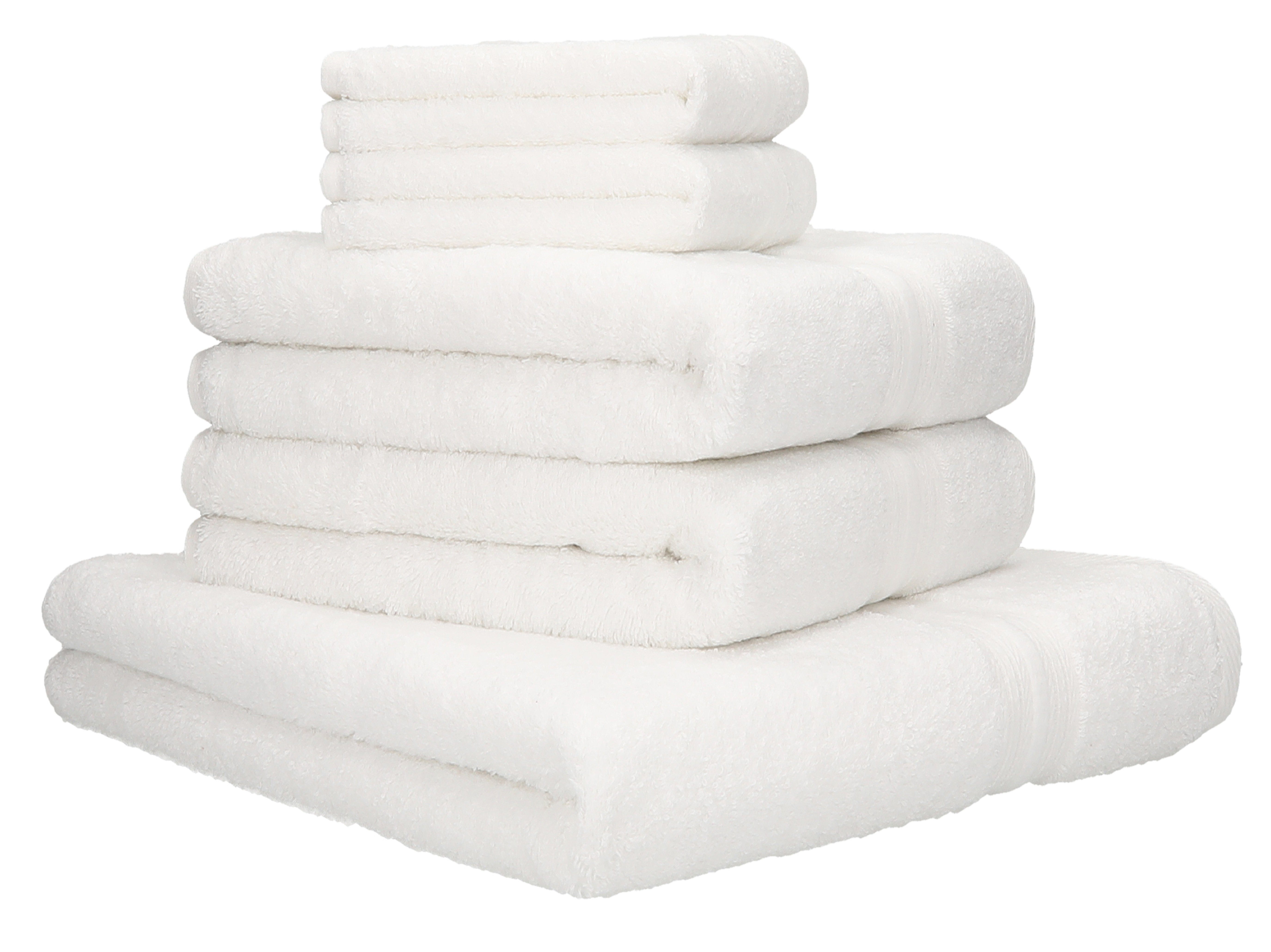 Betz Handtuch Set 5-TLG. Handtuch-Set GOLD 100% Baumwolle Qualität 600 g/m²  1 Duschtuch 2 Handtücher 2 Seiftücher Farbe weiß, 100% Baumwolle