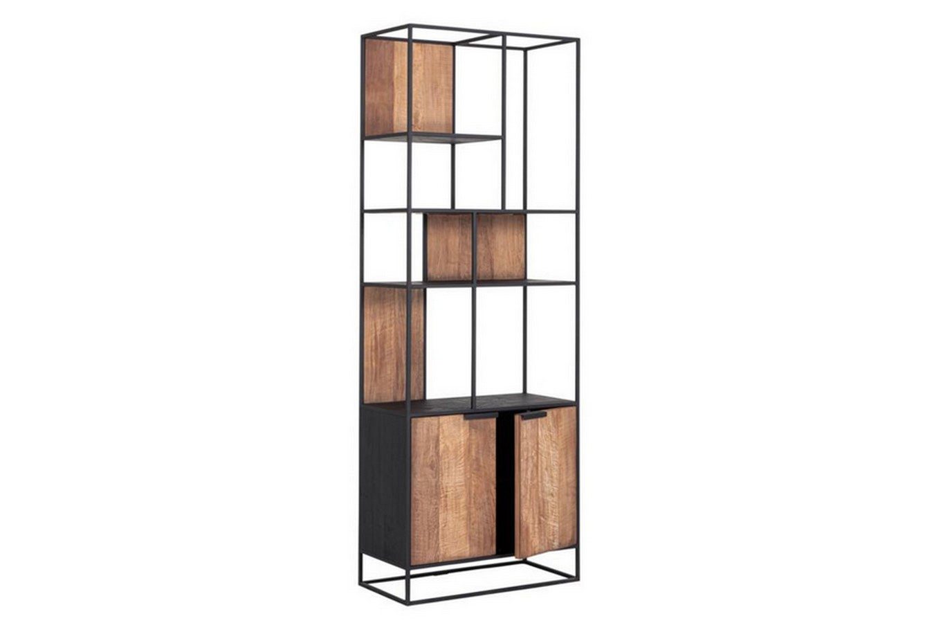 DTP Standregal Regal Cosmo Teak Metall 220x80 cm