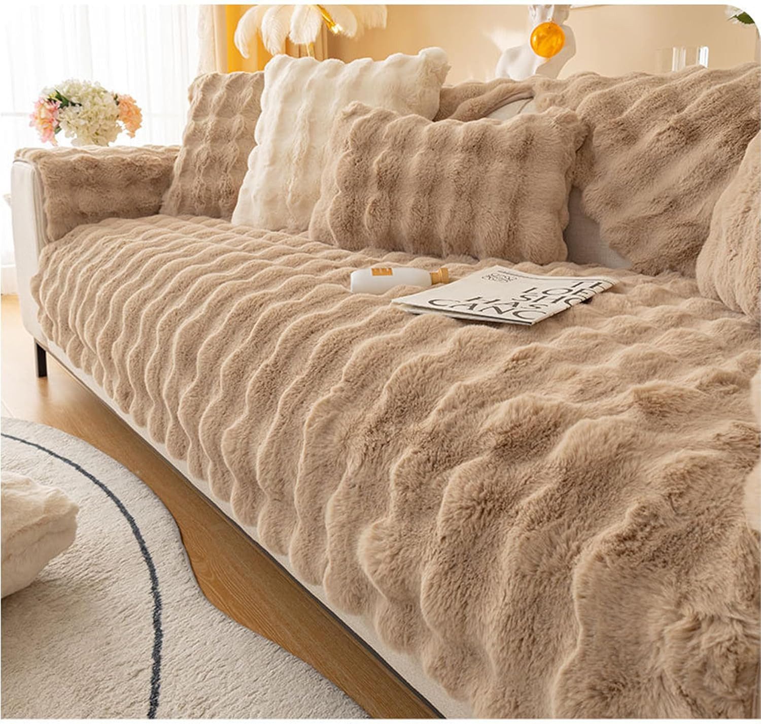 TUWENA Sofabezug Weicher und gemütlicher Sofabezug, rutschfester Plüsch-Sofabezug