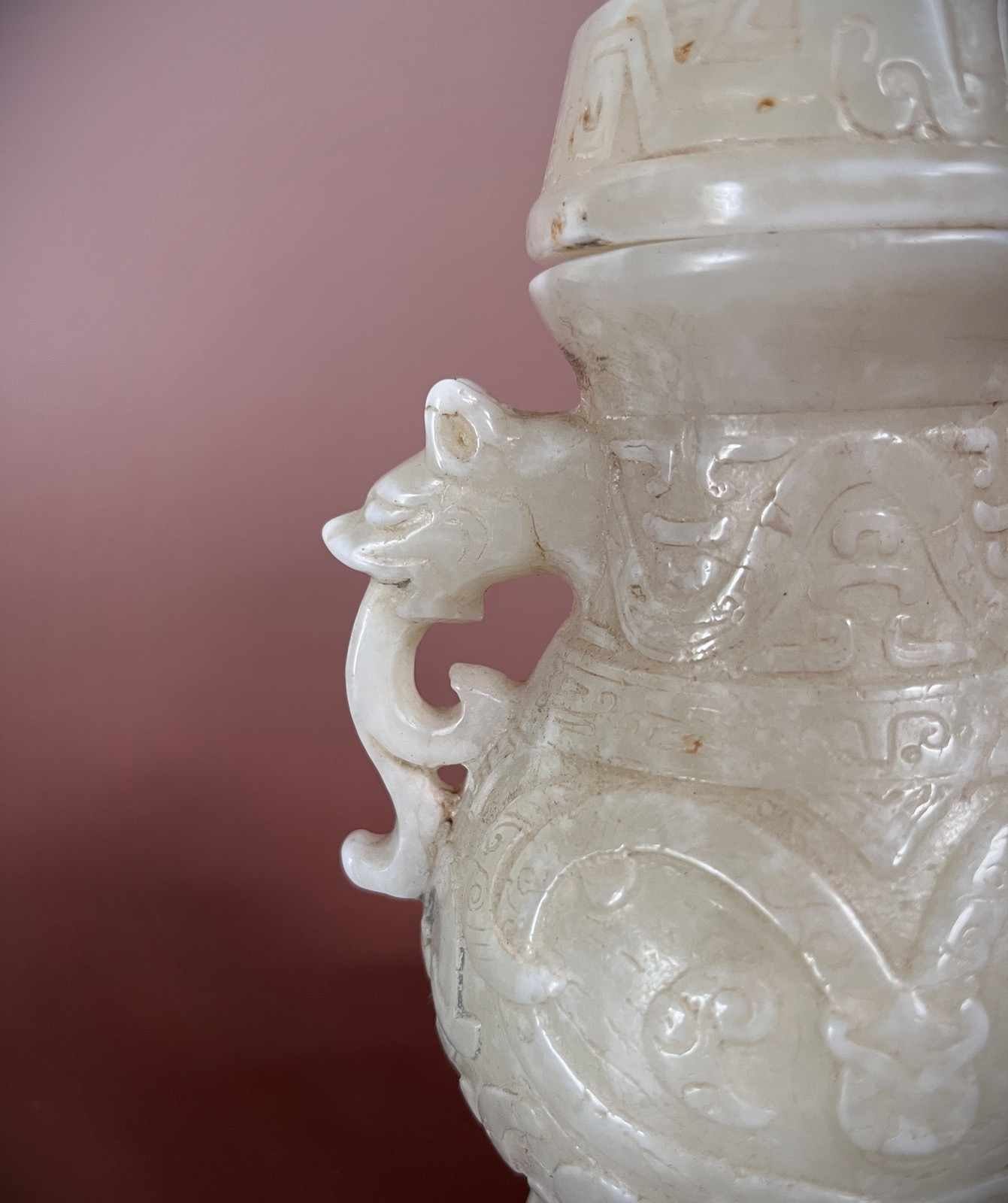Tischvase Vase Asien LifeStyle Drachen Jade Henkel China