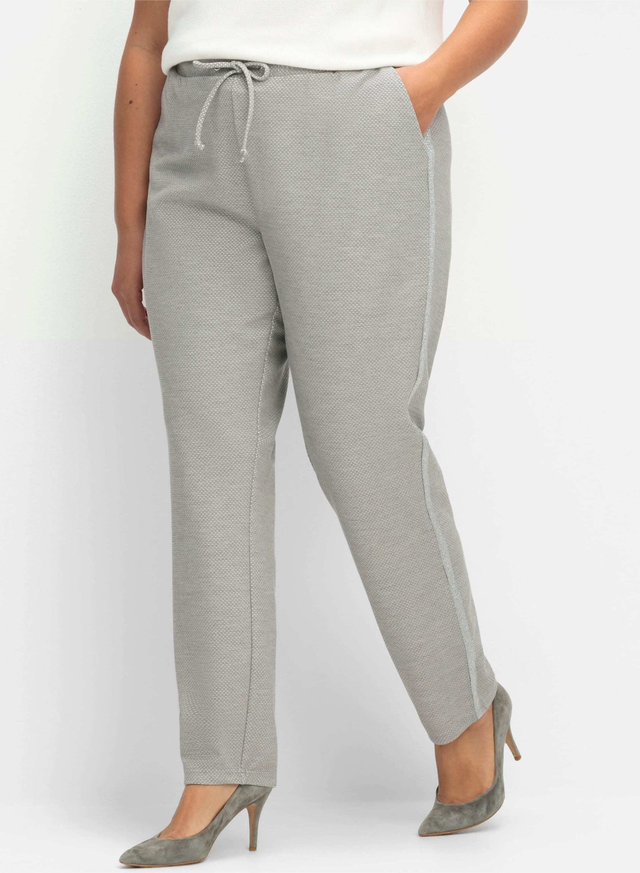 Sieh an! Jerseyhose Jersey-Hose komfortabel in Struktur-Optik, mit Galonstr günstig online kaufen