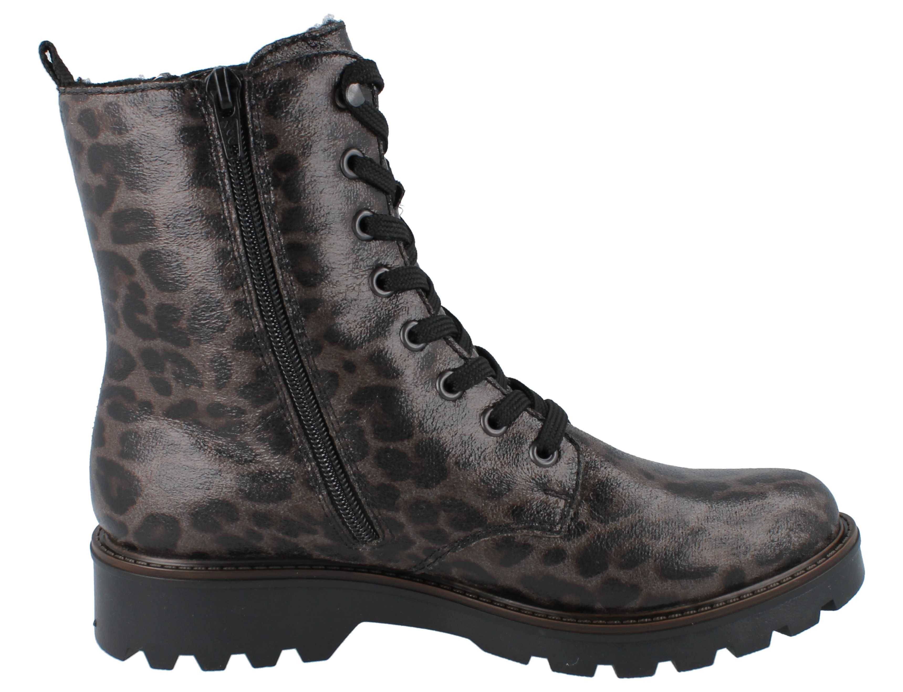 Rieker RIEKER Leprato Damen Biker Boots grau schwarz Lederimitat - Größe: Stiefel Vegan – Bild 4 von 5