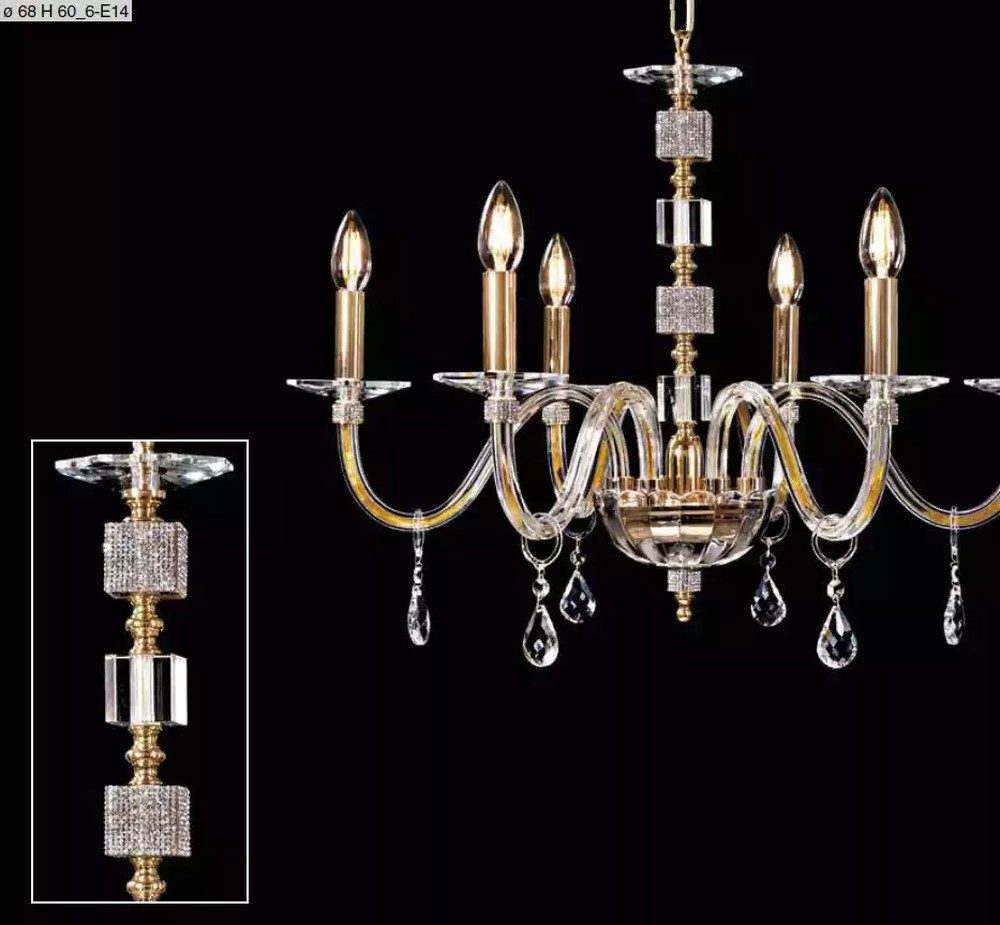 JVmoebel Kronleuchter Kristall-Deckenleuchte im eleganten Kerzenlampen-Design, Made in Europa