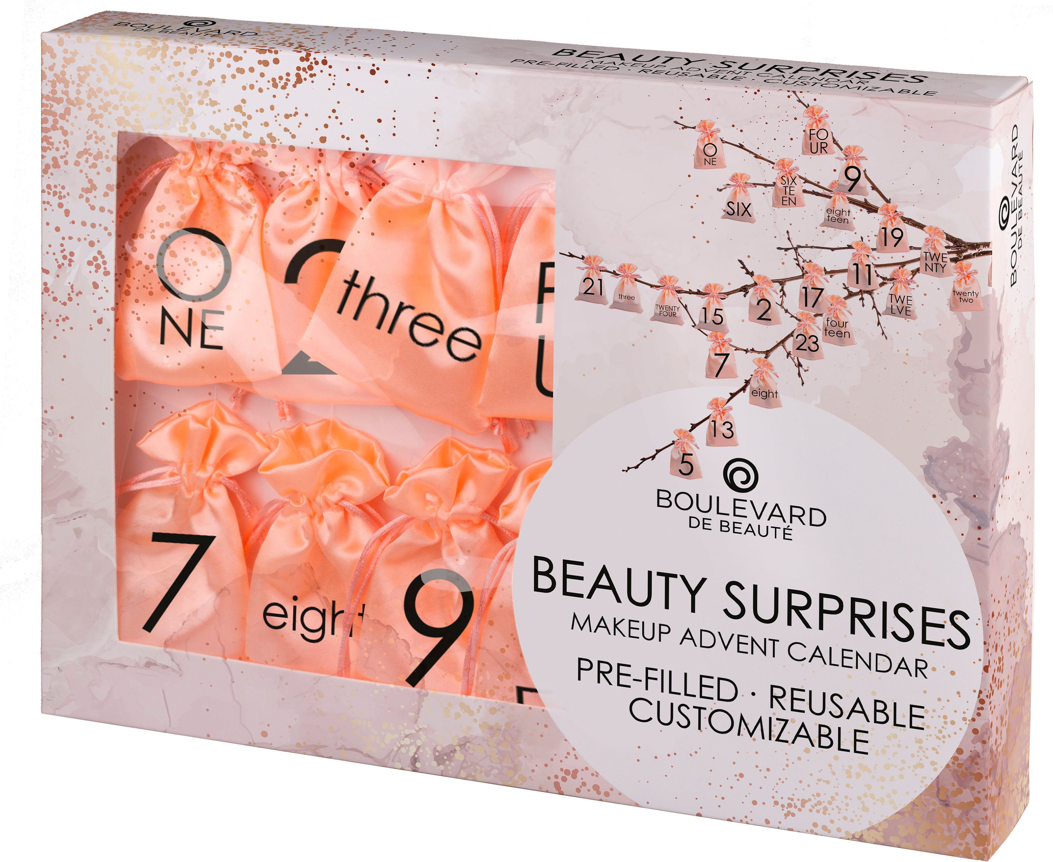 und Adventskalender Wiederverwendbar selbst - befüllbar Surprises Makeup Beauté Boulevard de Calendar, Advent Beauty