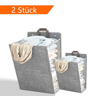 MUKEAO Wäschekorb Wäschekorb, großer Schmutzwäschekorb, Wandwäschekorb – 2 Stück (Set, 2 St), Faltbar, 56 x 39 x 13 cm