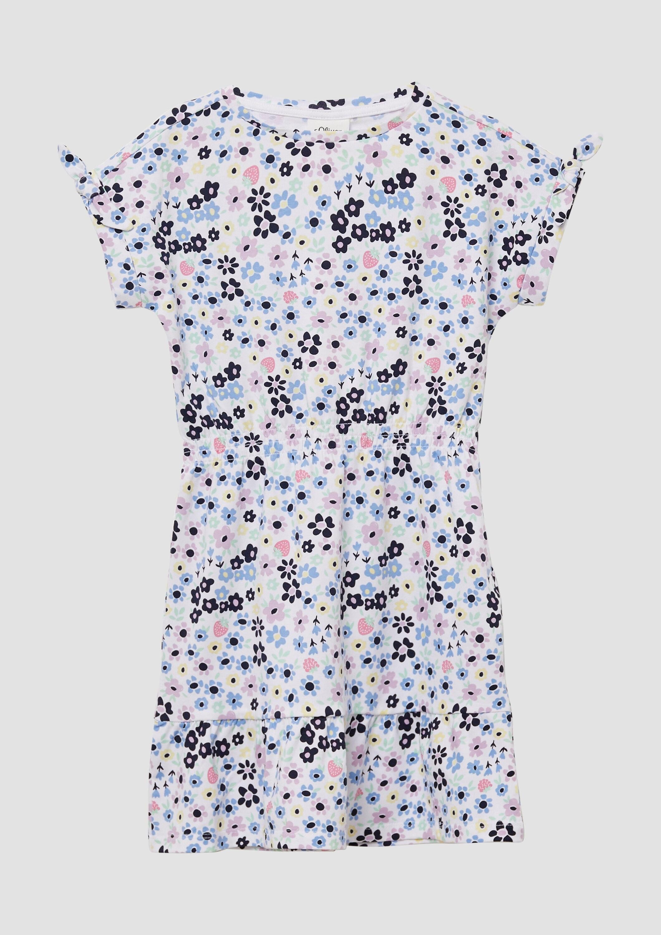 s.Oliver Minikleid Kleid Kurzes Kleid mit All-over-Print und Raffung