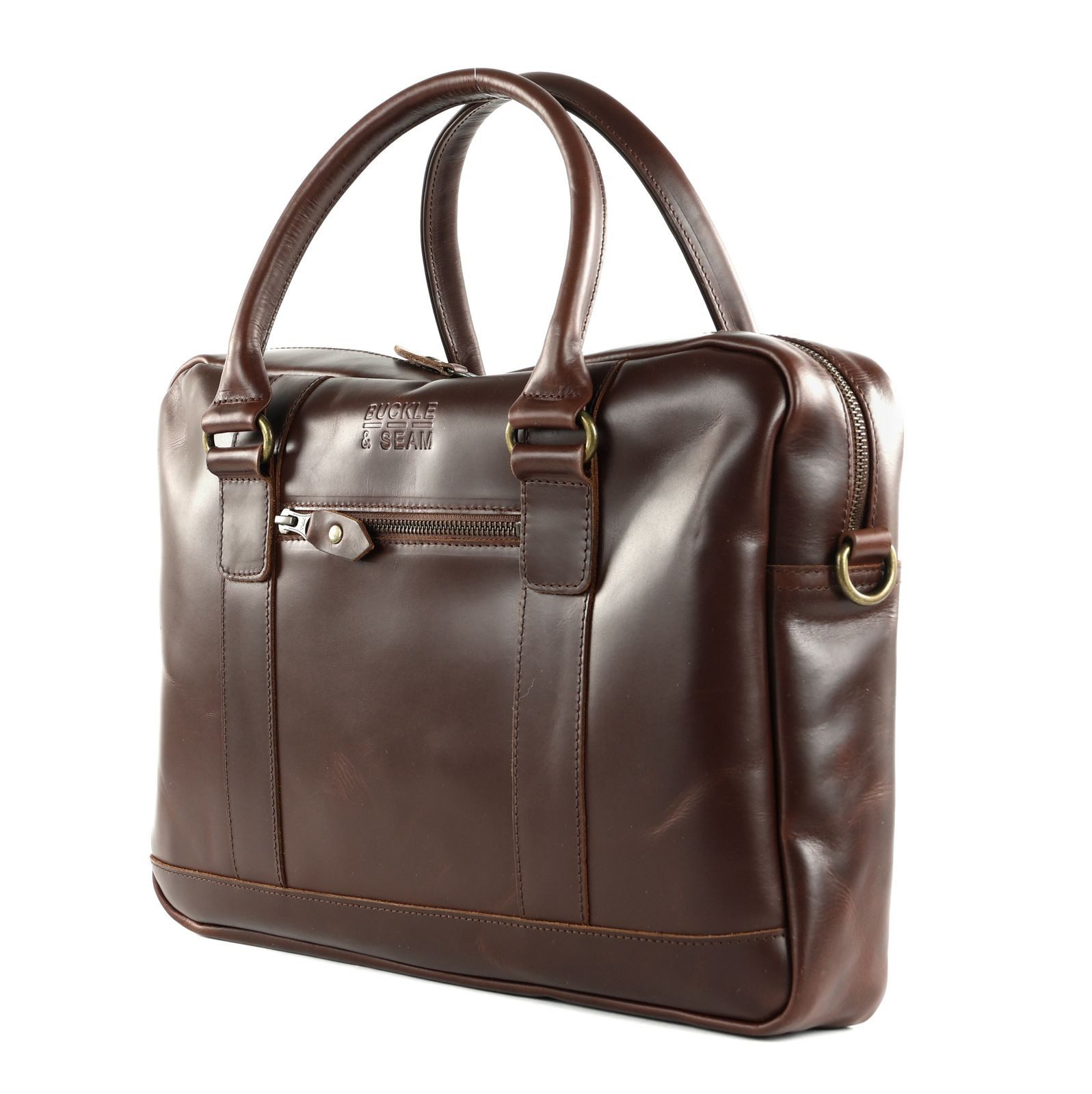 Buckle & Seam Businesstasche New Stripes Business Bag, aus echtem Rindsleder