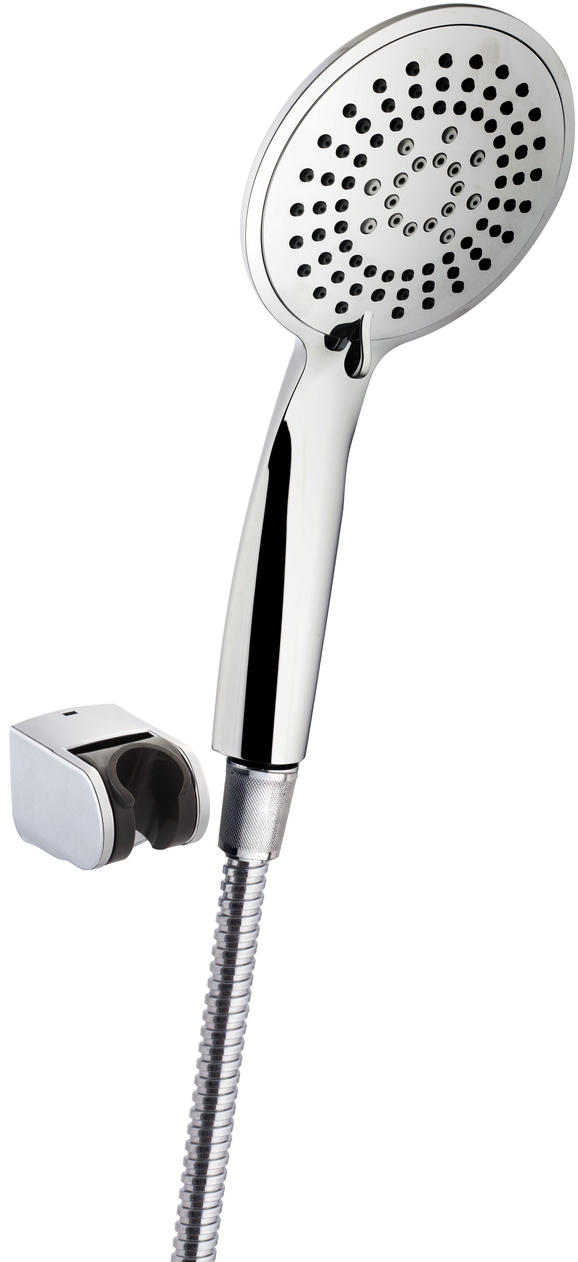 Euroshowers GmbH Handbrause Catchy Chrom 3 Strahlarten mit 150 cm Duschschlauch, (Duschset, 3-tlg., Handbrause mit Brauseschlauch und Wandhalterung), 3 Strahlarten, Anti-Kalk-System, Wandhalterung inklusive