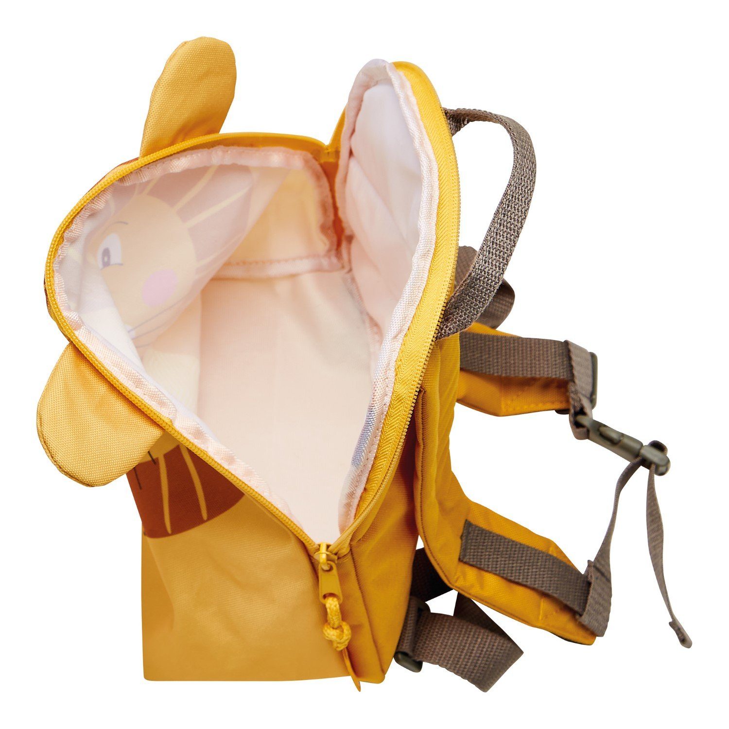Herlitz Schulranzen Kinder Rucksack Animal Lion Kinderrucksack Gelb, Kindergartenrucksack Kindergarten Brustgurt Löwen-Motiv