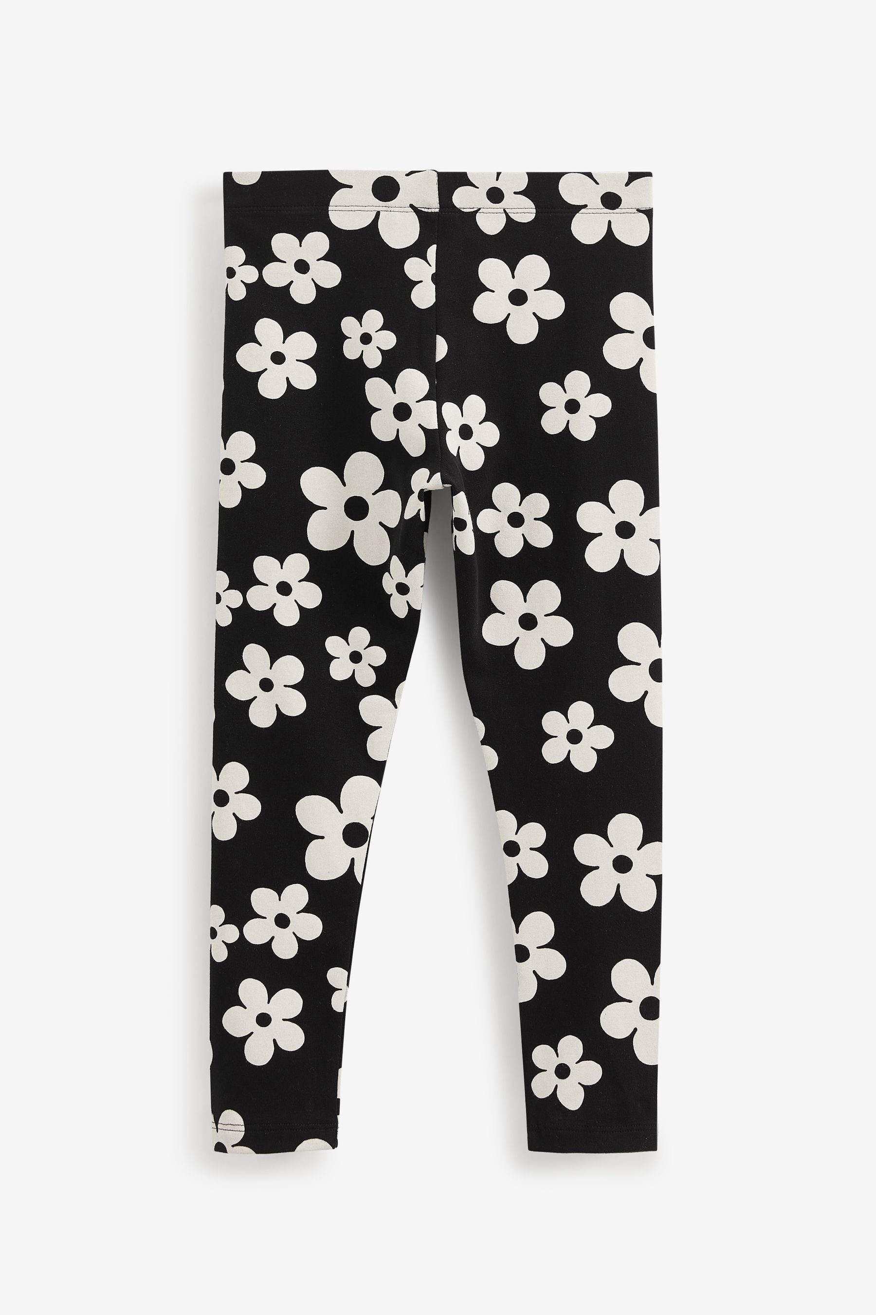 Black/White (1-tlg) Print Next Floral Leggings