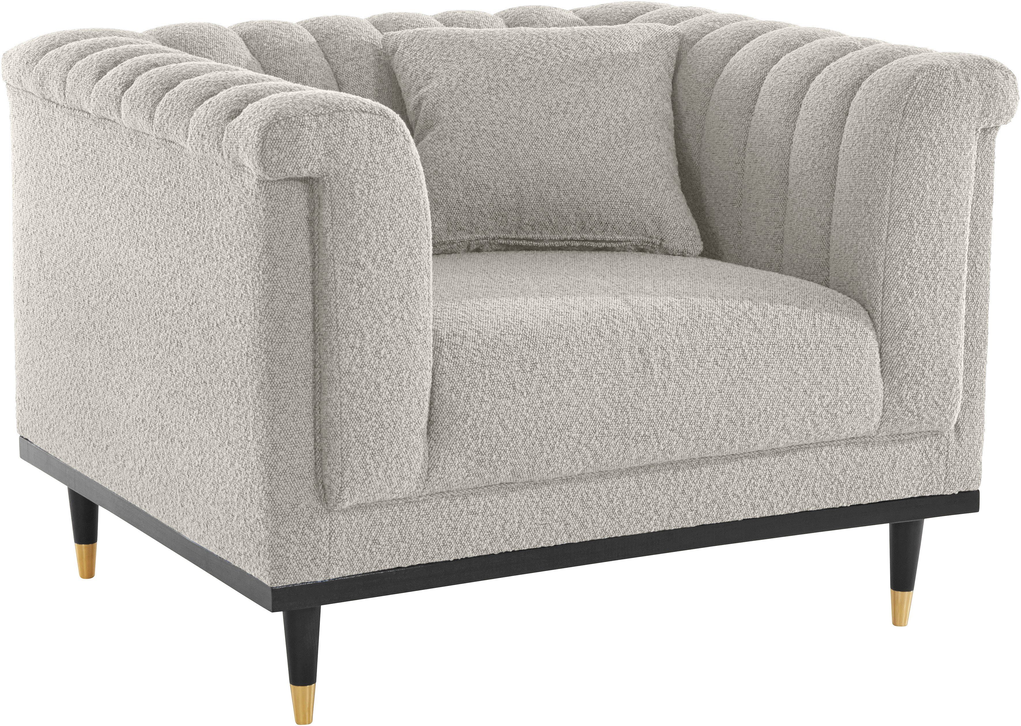 Home affaire Cocktailsessel Chamby New Sessel, im Bouclé-Strukturbezug mit Steppung im Lehnenbereich