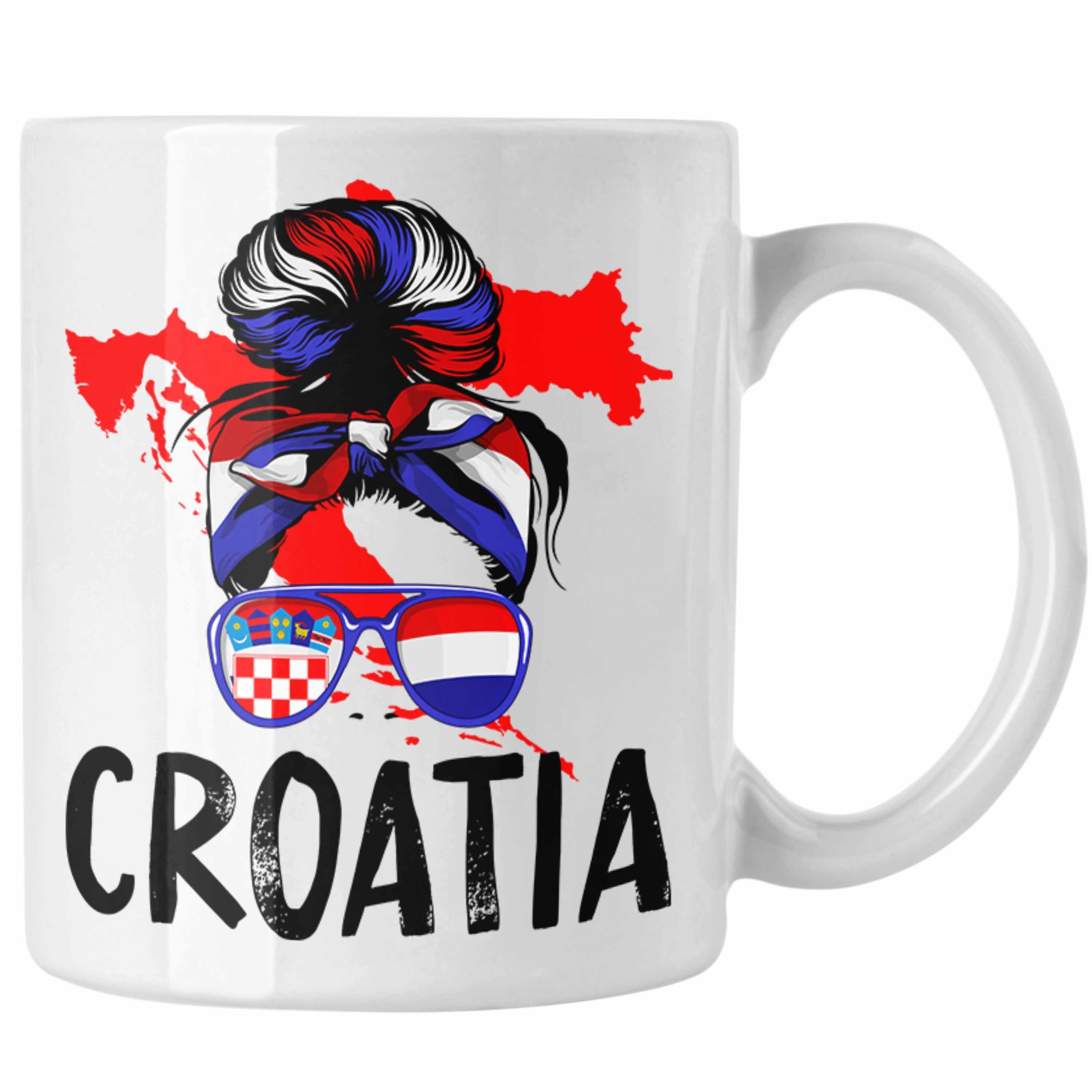 Kroatische Tasse Croatia Frau für Weiss Tasse Geschenk Kroatien Trendation Heimat Geschenkide