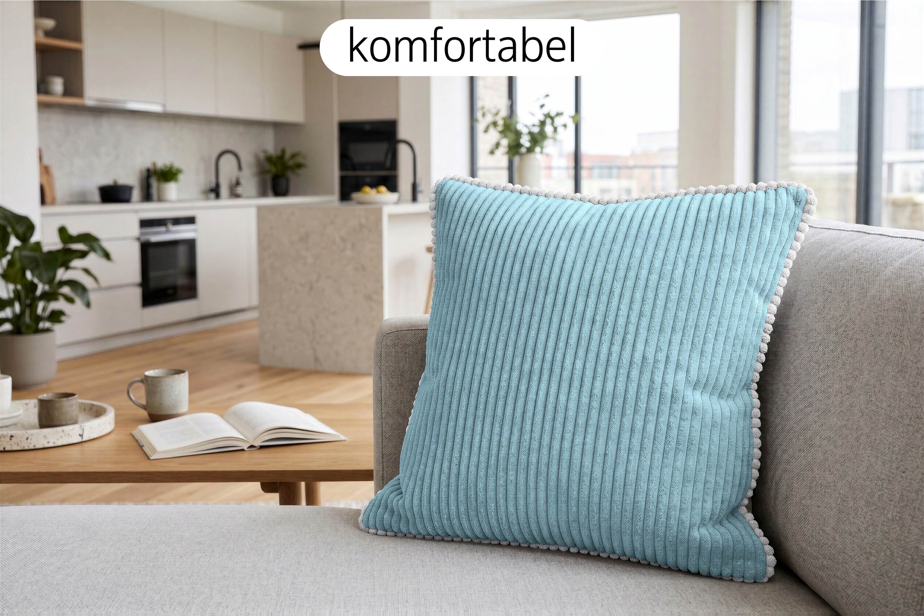Amilian Dekokissen Sofakissen Couchkissen mit Füllung, 2er-Set, weich und formstabil – Bild 4 von 5