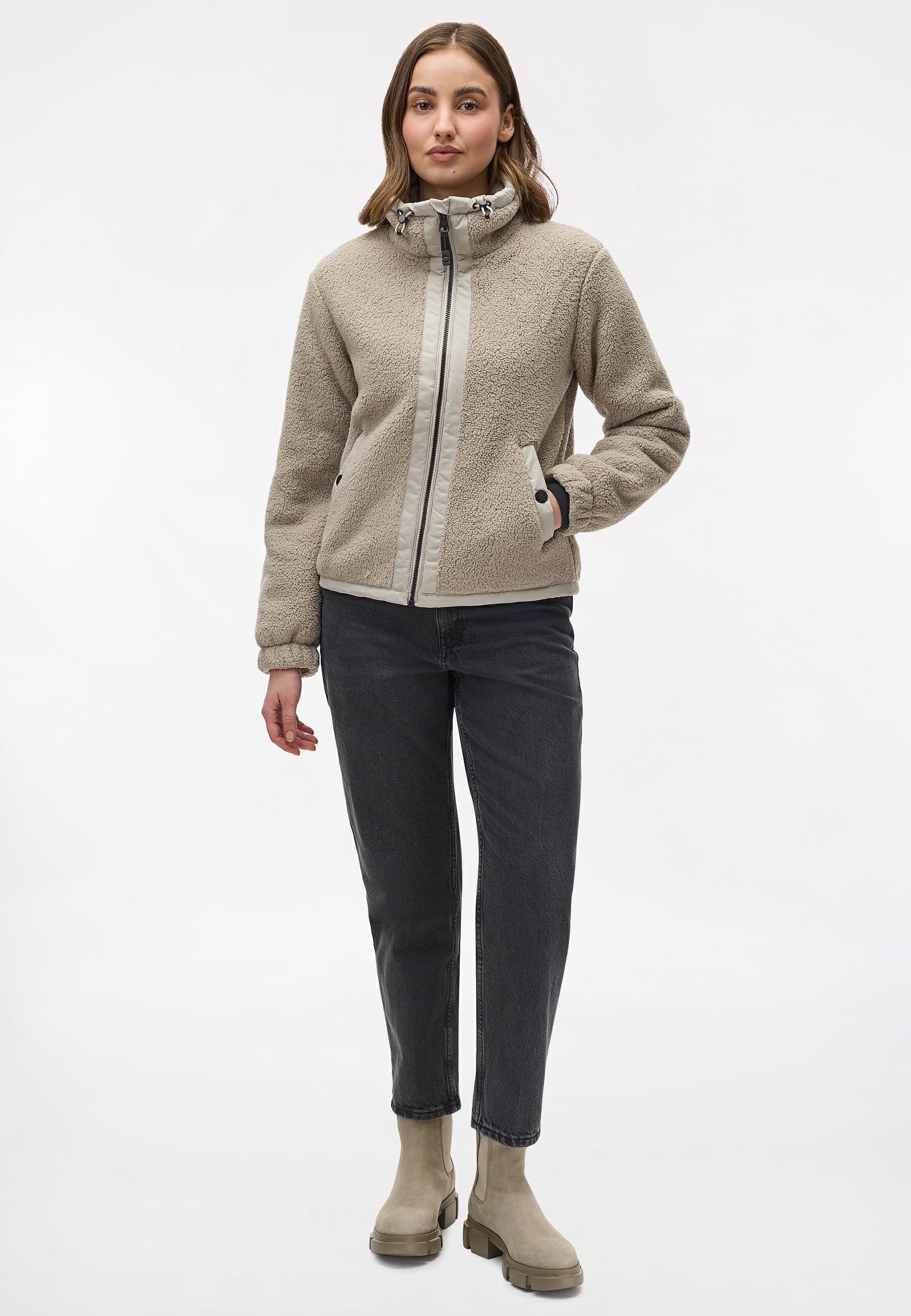 Ragwear Sweatjacke Nordicka Sportliche Kapuzenjacke mit Kunstleder-Elementen