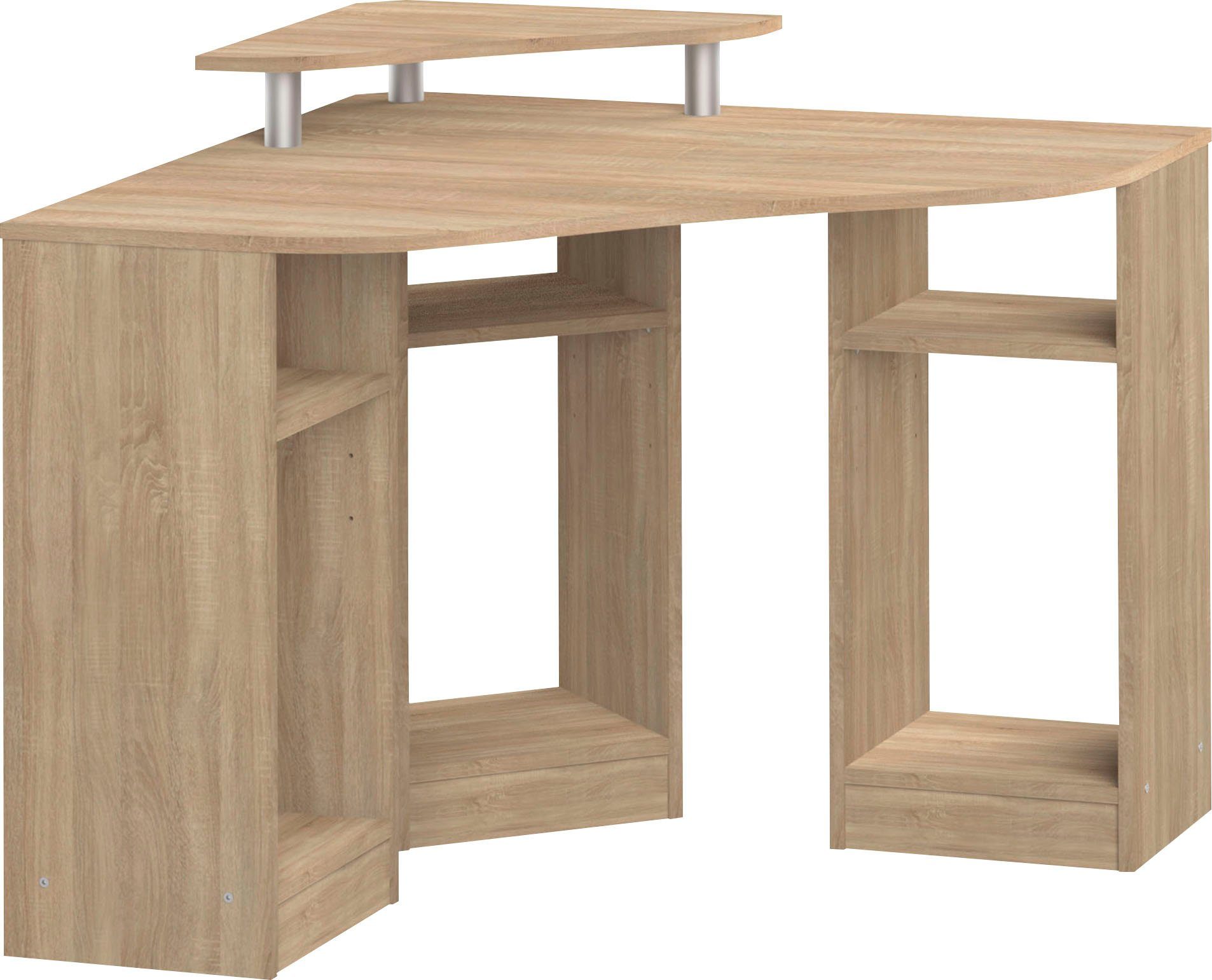 TemaHome Schreibtisch Corner, Melamingestell, Tischplatte in untersch. Farbvarianten, Breite 94 cm eichefarben | eichefarbig