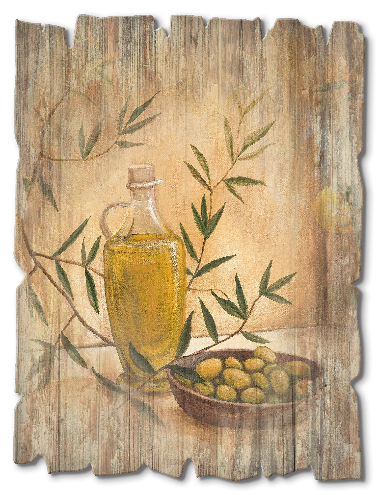 Artland Holzbild Oliven und Zitronen, Arrangements (1 St)