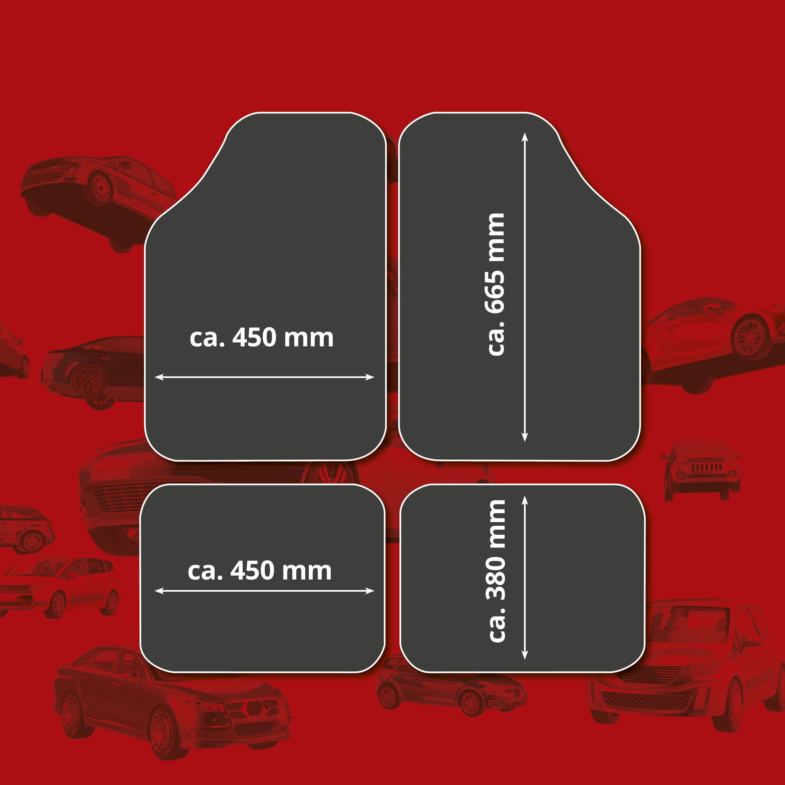 WALSER Car Floor Mats, Metallic Finish (4 pcs)