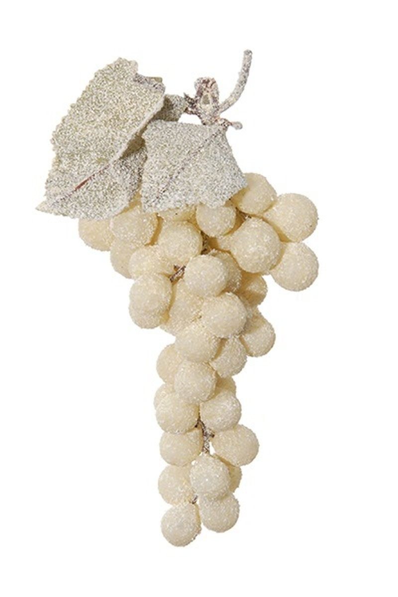Kunstpflanze Plastik Obst Weintrauben ALBAKO, gefroren, Creme, 22cm, Ø8cm Weinrebe, artplants, Höhe 22.0 cm