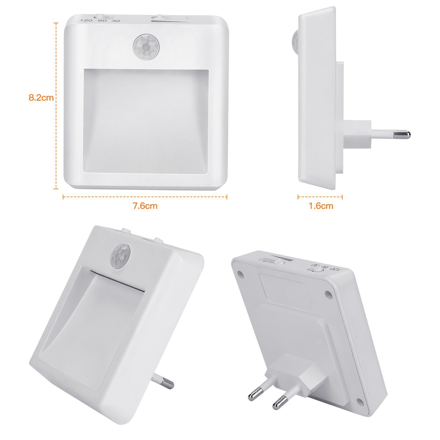 Treppen Sensor Schlafzimmer Smart Sensor Lampen LED Toiletten Saving für Flure LED Stück Lampe Dämmerungssensor Nacht Clanmacy Nachtlicht Nachtlicht Nacht Licht 2
