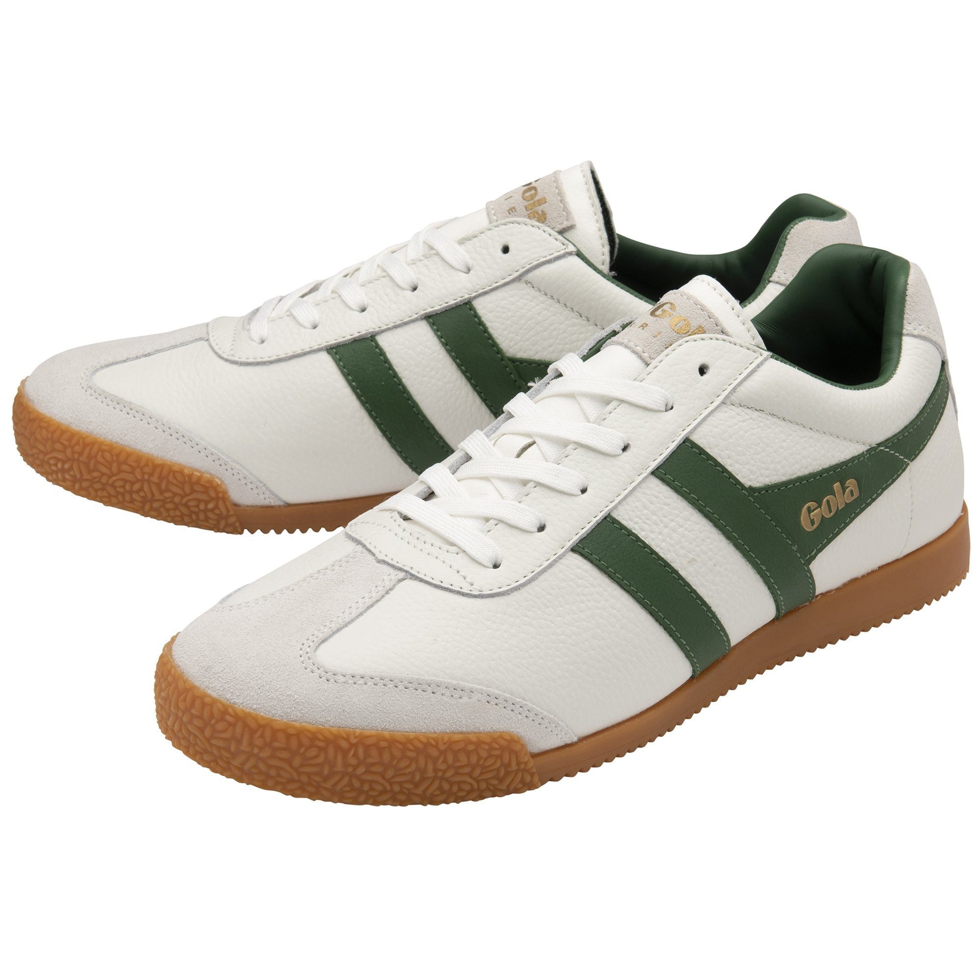 Gola Harrier Leder weiss/grün Herren Sneaker günstig online kaufen
