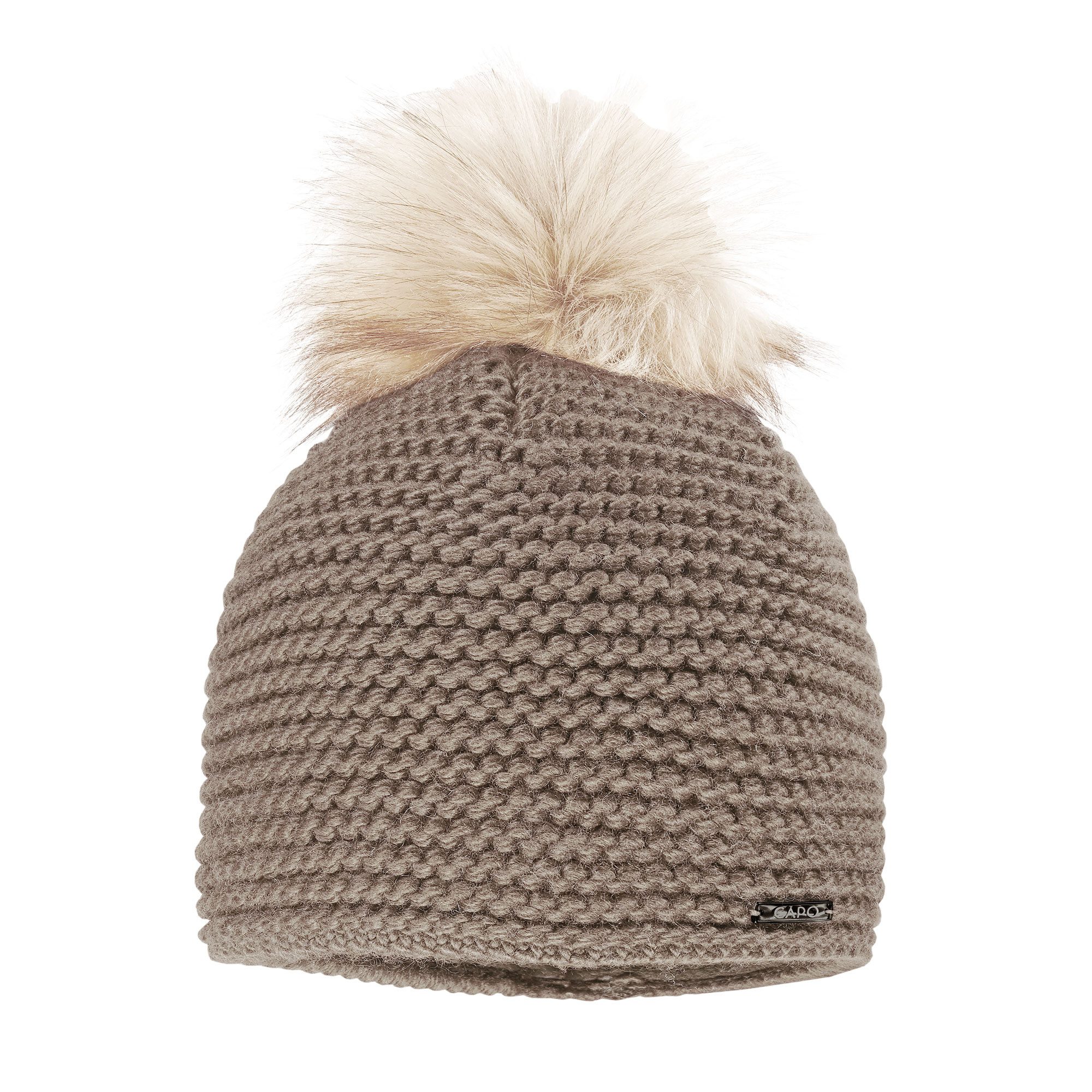 CAPO Bommelmütze Grobstrick, unifarben, gefüttert