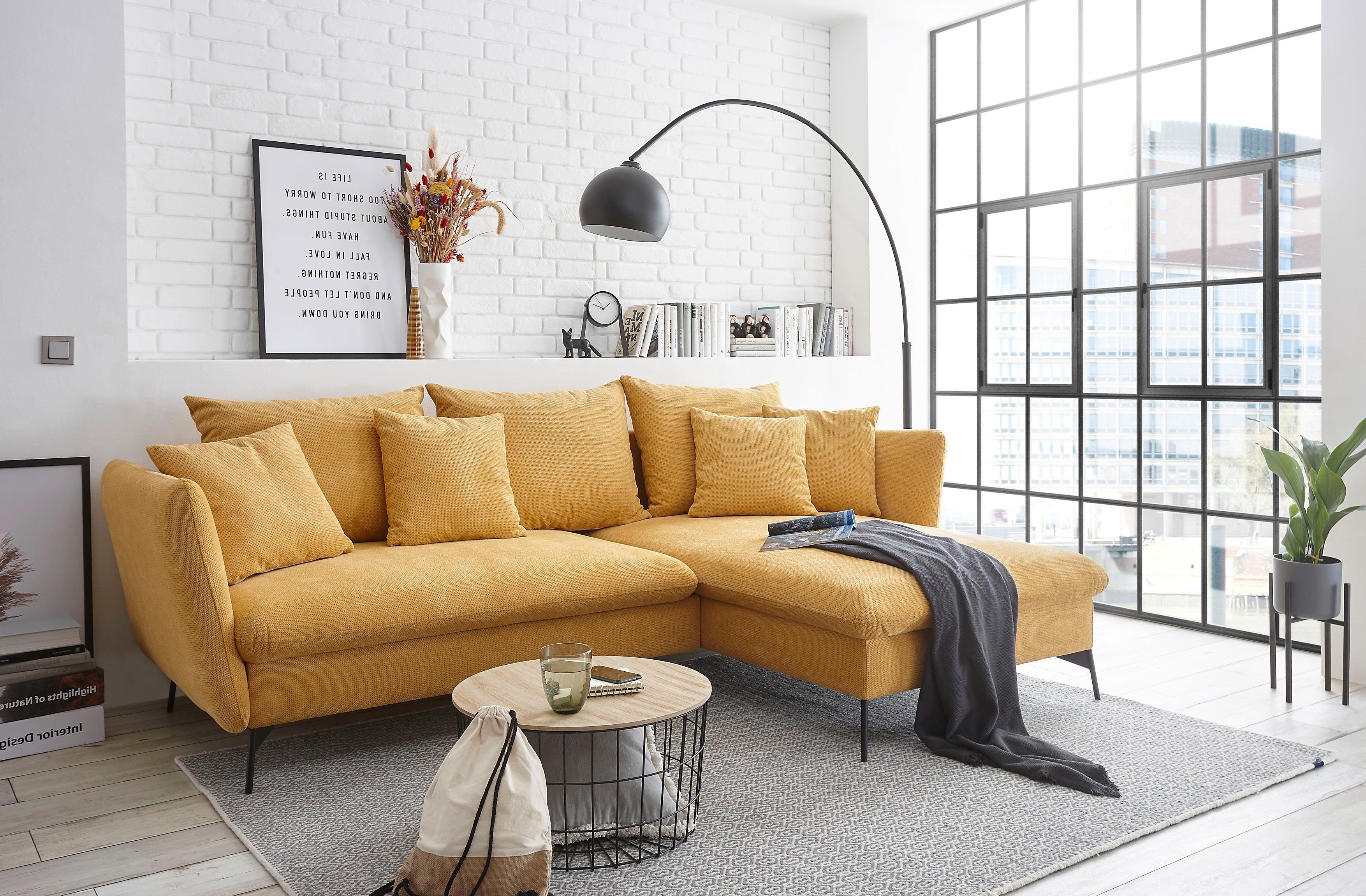 andas Ecksofa LIVORNO,258 cm, L-Form, Schlaffunktion günstig online kaufen