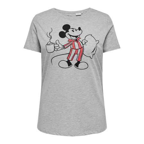 ONLY CARMAKOMA Rundhalsshirt CARSLEEPYMICKEY LIFES/S LONG TEE LCS JRS mit Mickey oder Minnie Druck