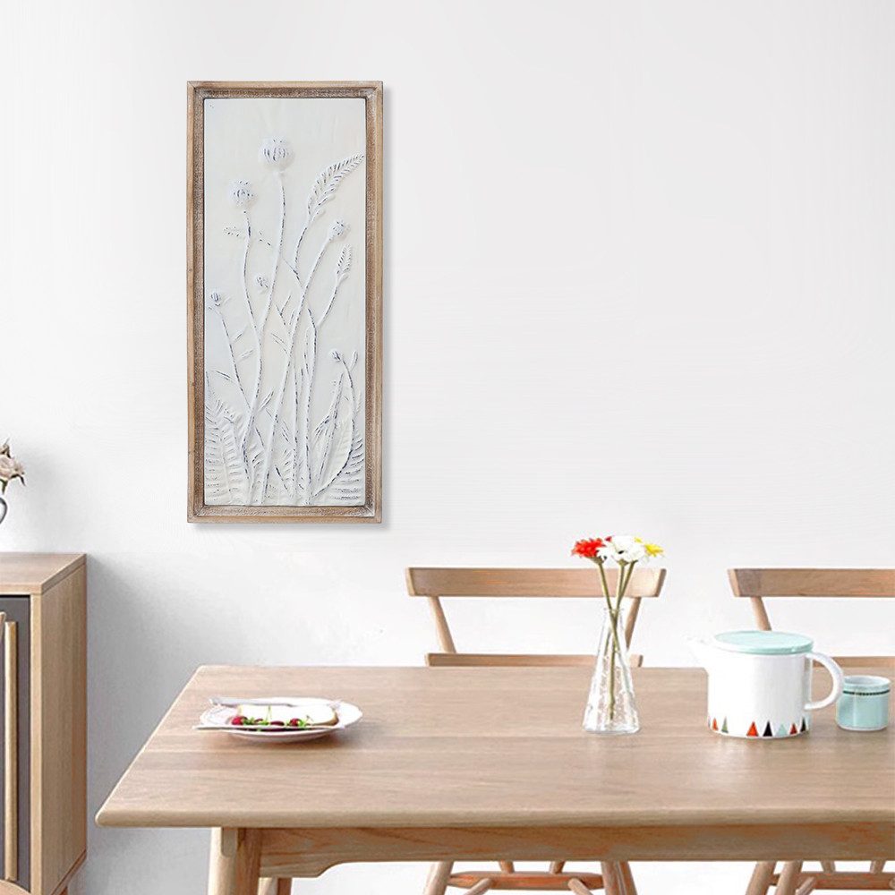 Kobolo Wandbild Wanddeko Metallbild DELIA aus Metall 42x28,50x4 cm, Blumen
