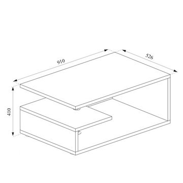 Vicco Couchtisch Wohnzimmertisch Sofatisch Tisch GUILLERMO Weiß