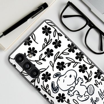 DeinDesign Handyhülle Peanuts Blumen Snoopy Snoopy Black and White This Is The Life, Samsung Galaxy A13 5G Silikon Hülle Bumper Case Handy Schutzhülle
