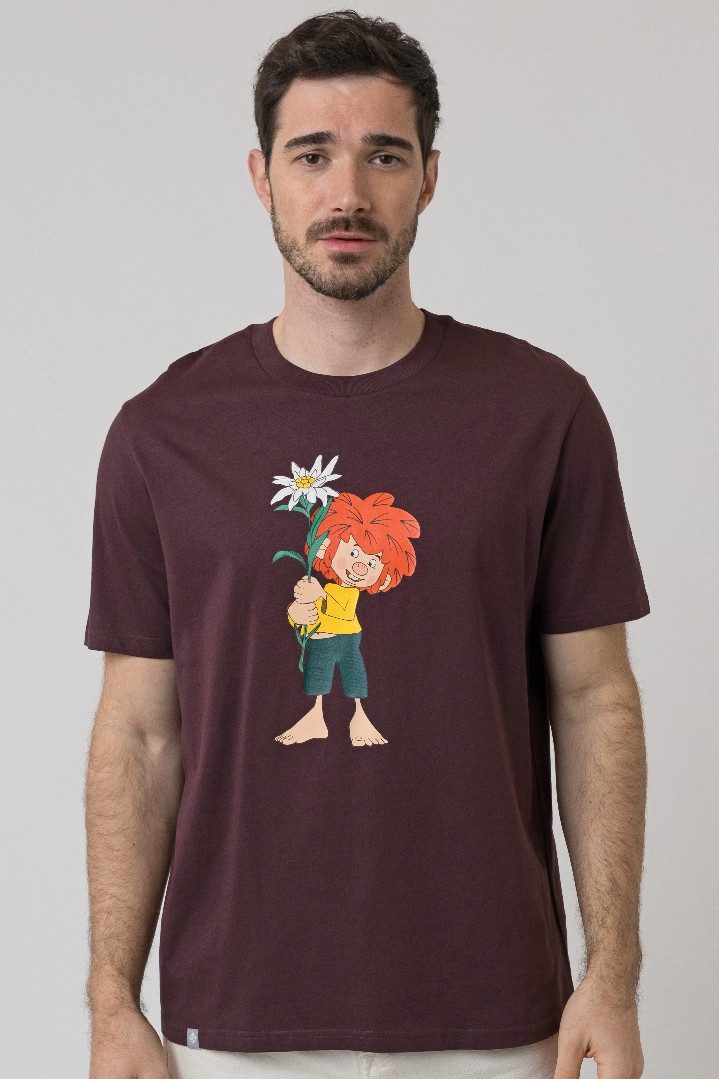 Bavarian Caps Trachtenshirt Shirt Unisex - PUMUCKL EDELWEISS - marone