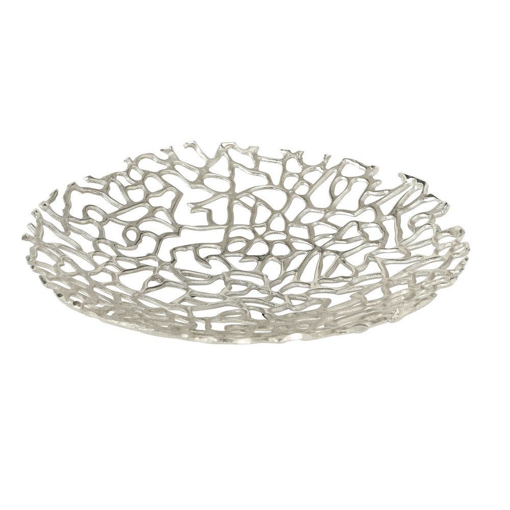 BOLTZE GRUPPE GmbH Dekoschale Dekoschale Fidan Ø32 cm H6 cm Aluminium Silbe günstig online kaufen