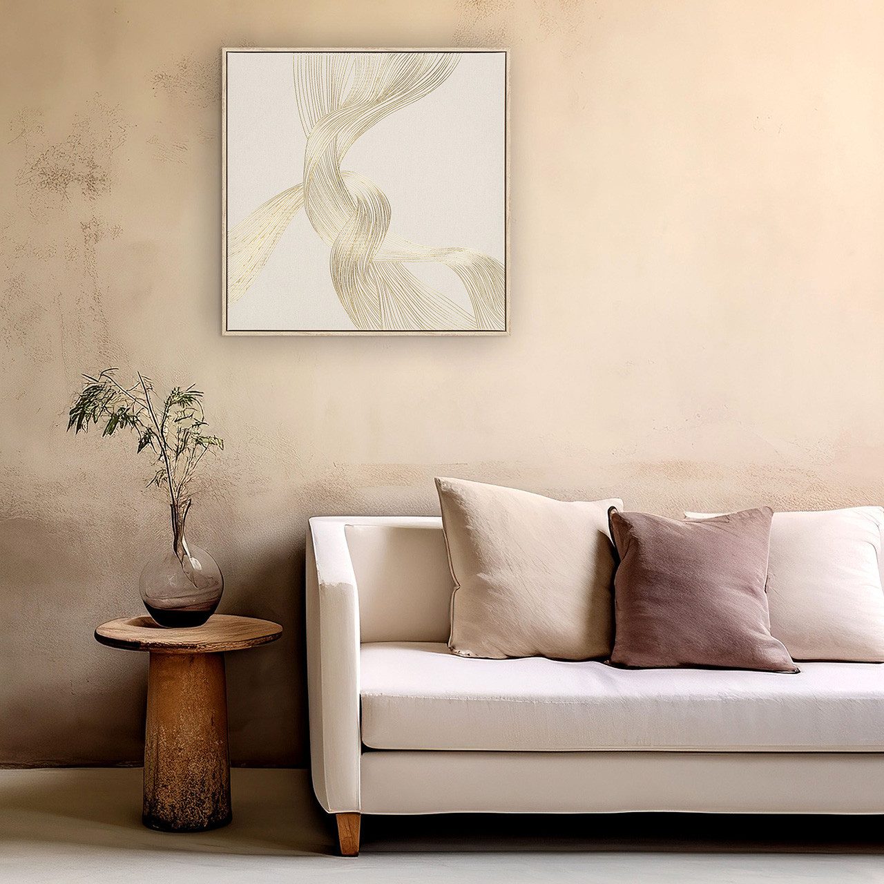 ArtUniverse Gemälde Golden Swirl 60 x 60 cm, Abstrakt