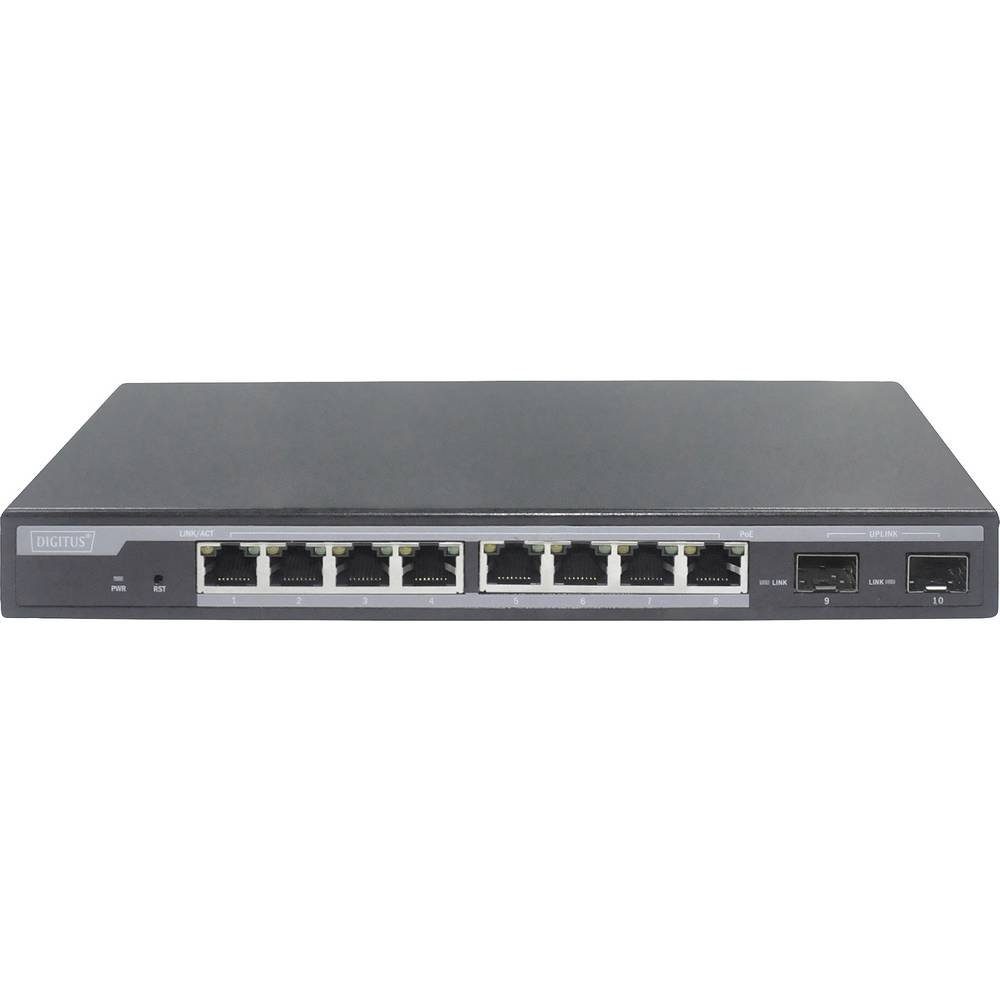Digitus 8-Port Gigabit PoE-Switch + 2 SFP, Level 2 managed DN-95344 Netzwerk-Switch