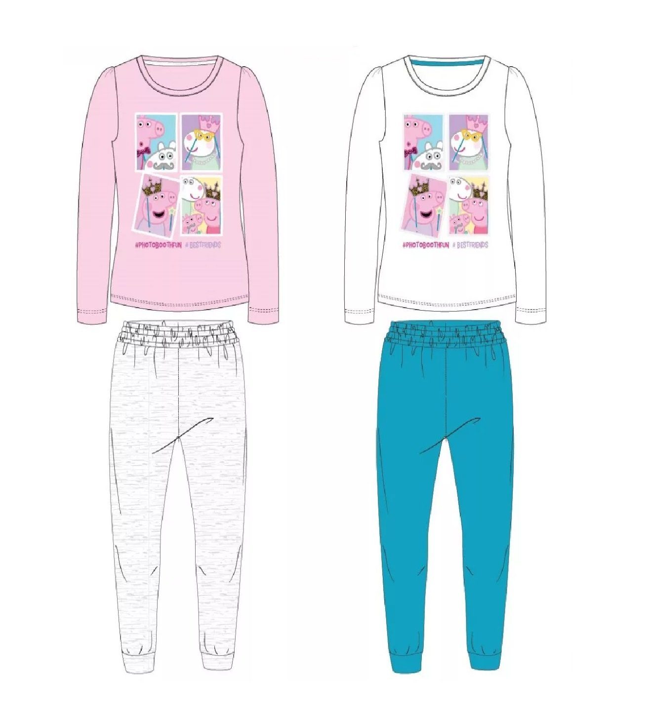 Peppa Pig Pyjama Peppa Freunde Schlafanzug Bilder Pyjama Baumwolle Langarm 92-116cm Rosa