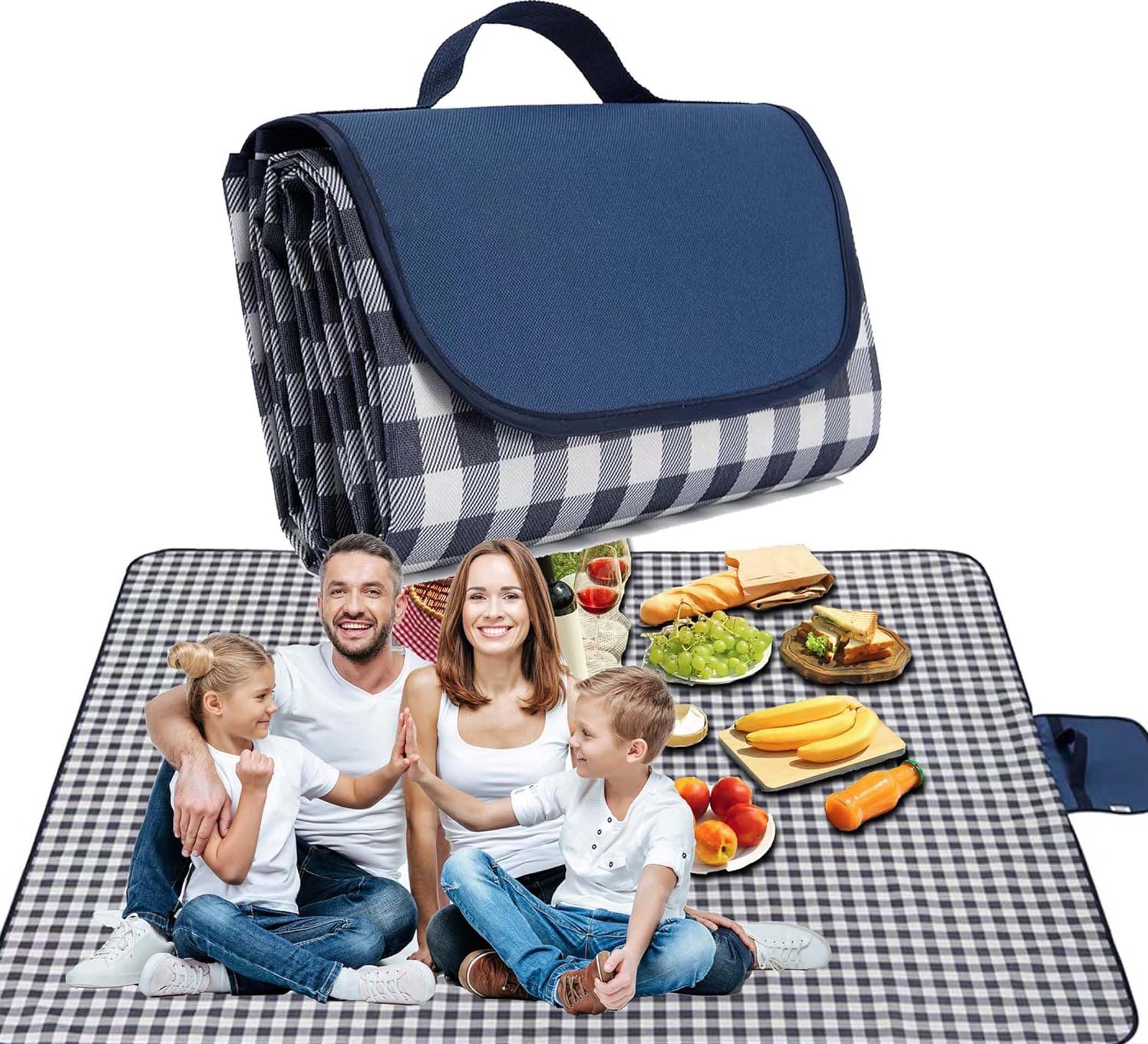 Picknickdecke XXL Campingdecke Wasserdicht, Waschbare Stranddecke Schmutzabweisende
